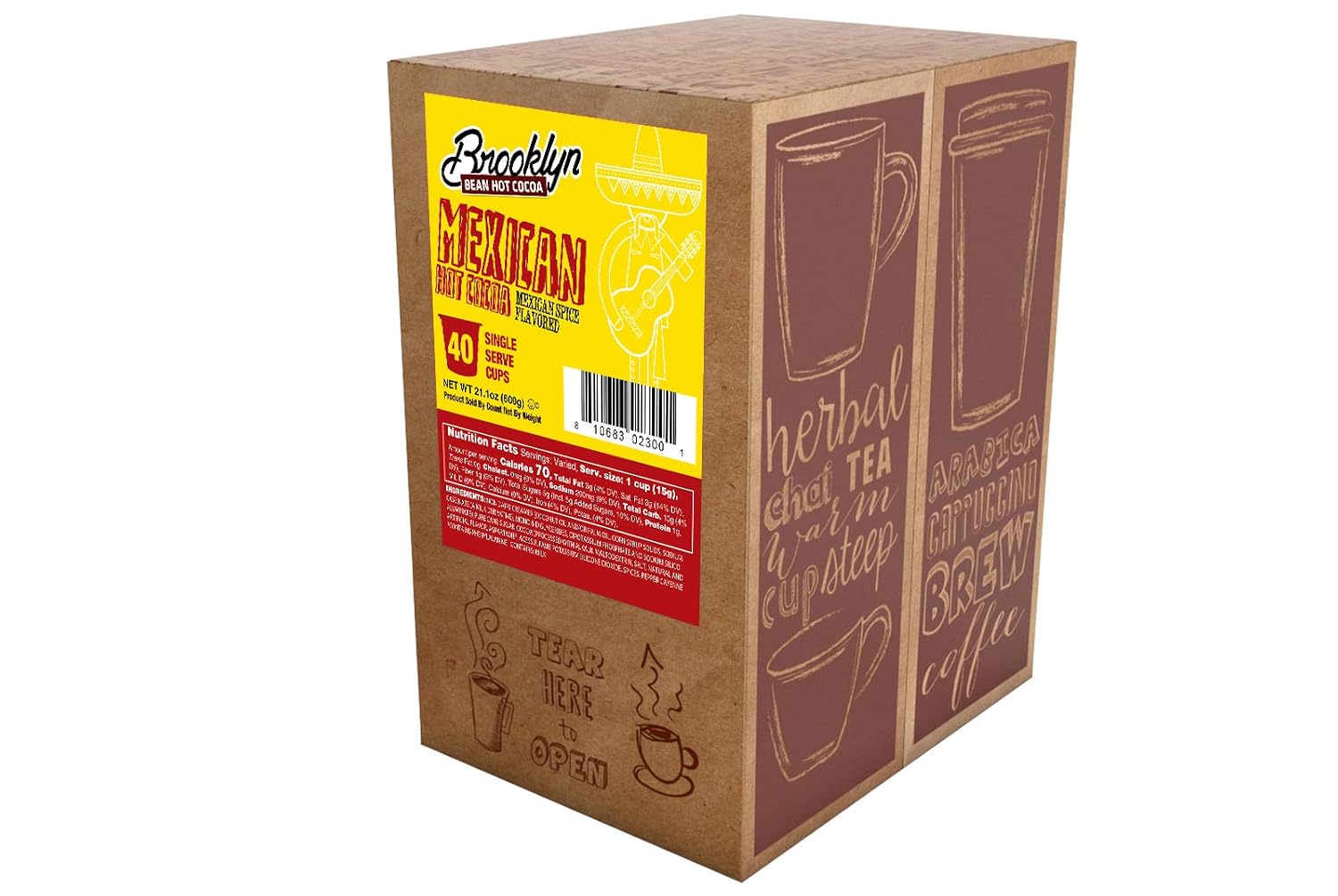 Brooklyn Beans Milk Chocolate Hot Cocoa Pods, Compatible with 2.0 K-Cup Brewers, 40 Count