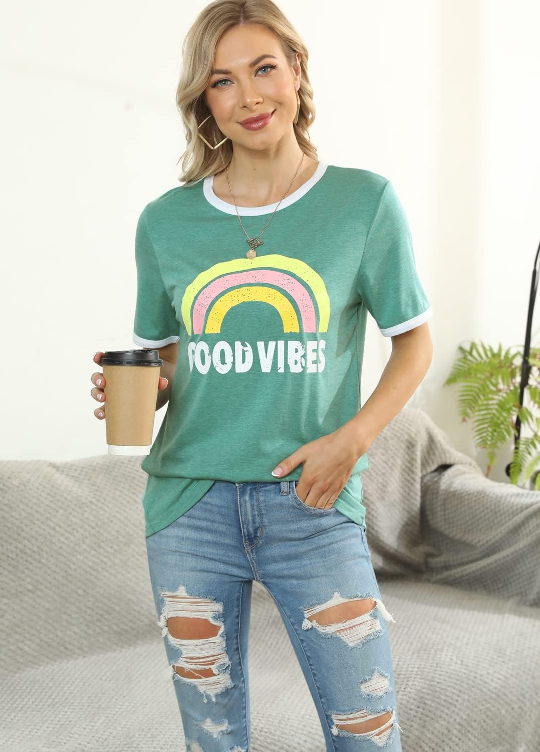YEXIPO Graphic Tees for Women Short Sleeve Summer Tops Casual Cute T Shirts