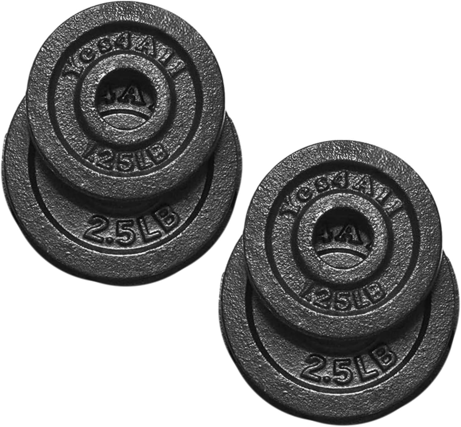 Yes4All Cast Iron Weight Plates, 1.15-Inch Standard Hole Weight Plate Set of 4 & 8, Fits Dumbbell Handles for Strength Training