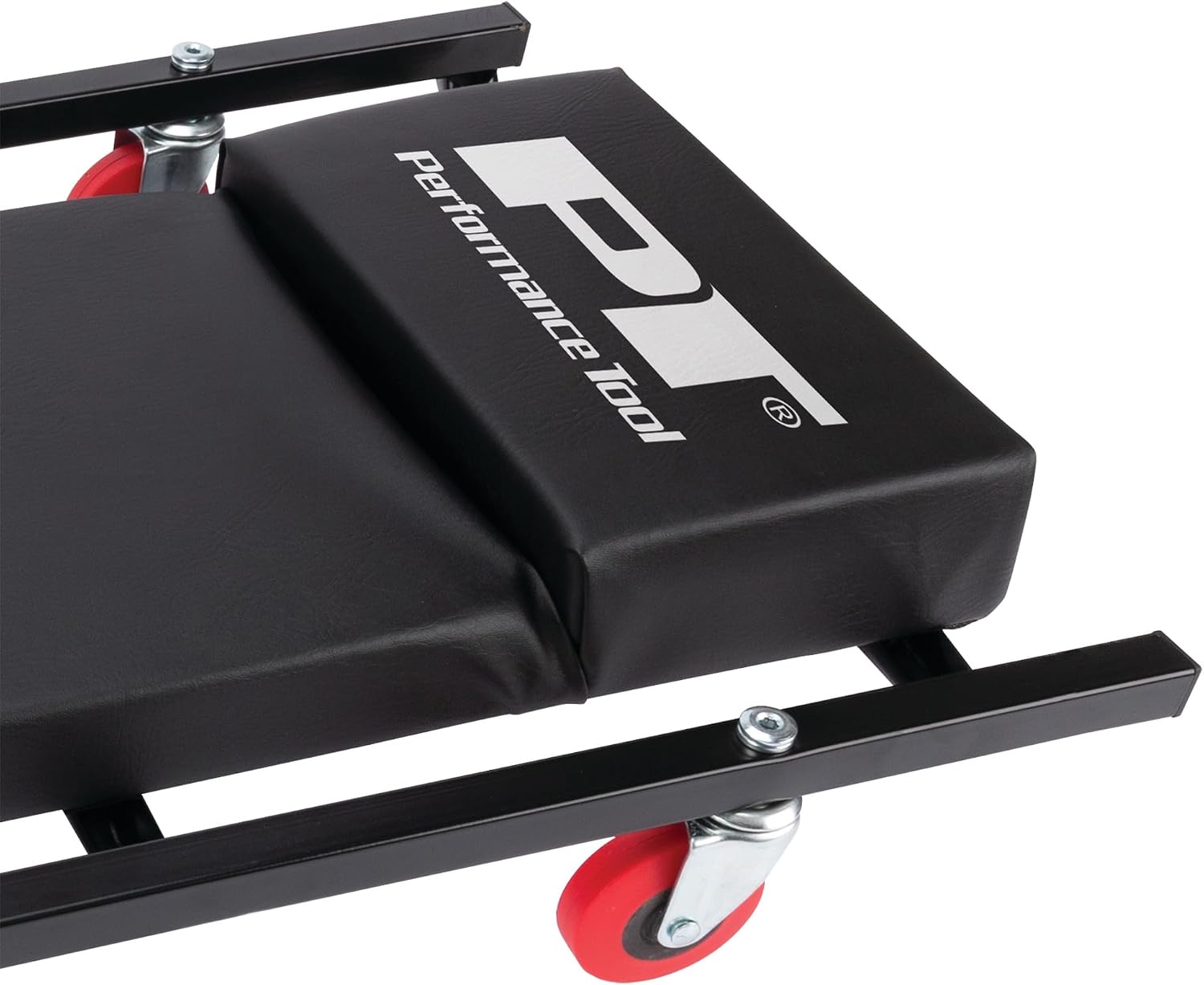 Performance Tool W85014 38 in. Low-Profile Automotive Mechanics Creeper | Oversized x-frame low profile creeper with 2-inch extra cushion padding. 5-inch jumbo swivel casters. 300 lb. capacity