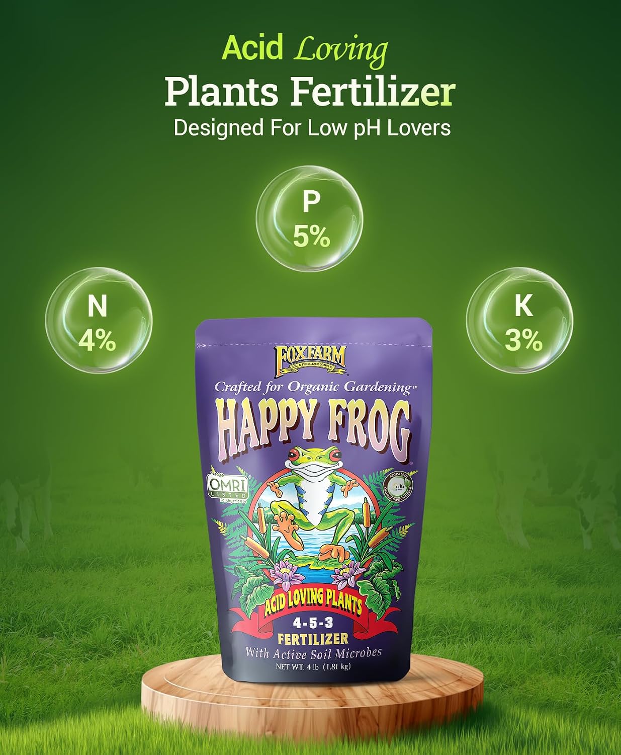 FoxFarm Happy Frog Acid Loving Plants Fertilizer - Slow Release Fertilizer for Azaleas, Rhododendrons