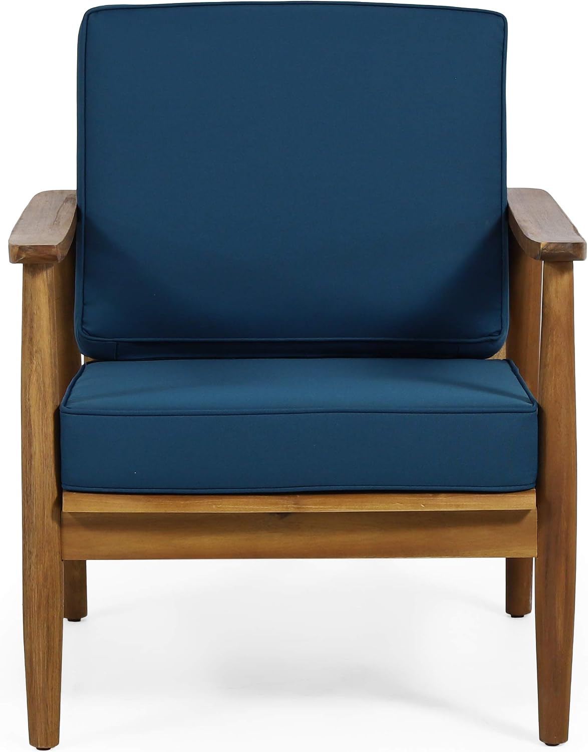 Christopher Knight Home Willowbrook Outdoor Club Chair with Cushion - Acacia Wood - Black (Set of 2)