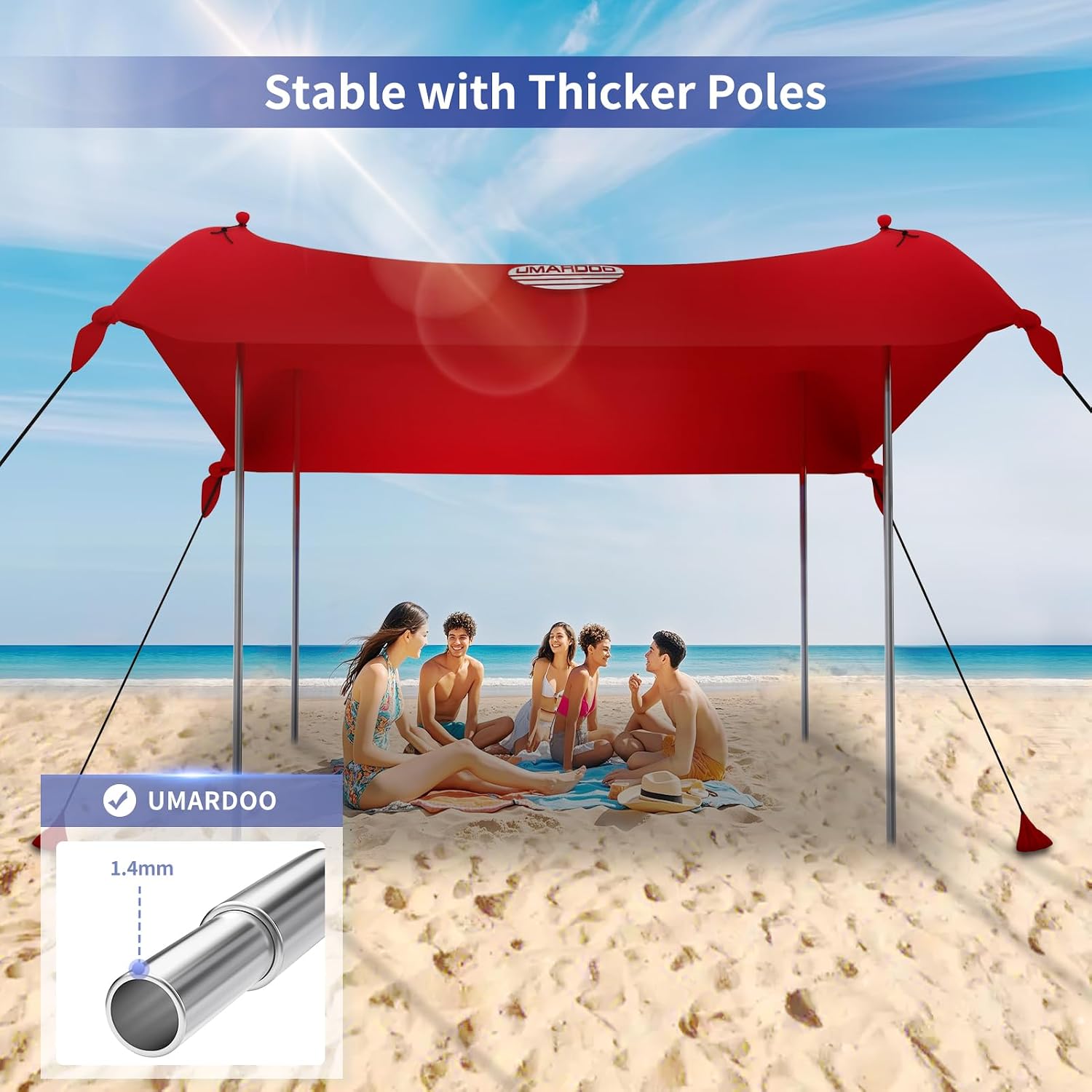 UMARDOO Family Beach Tent Canopy Sun Shade Portable 10×10FT