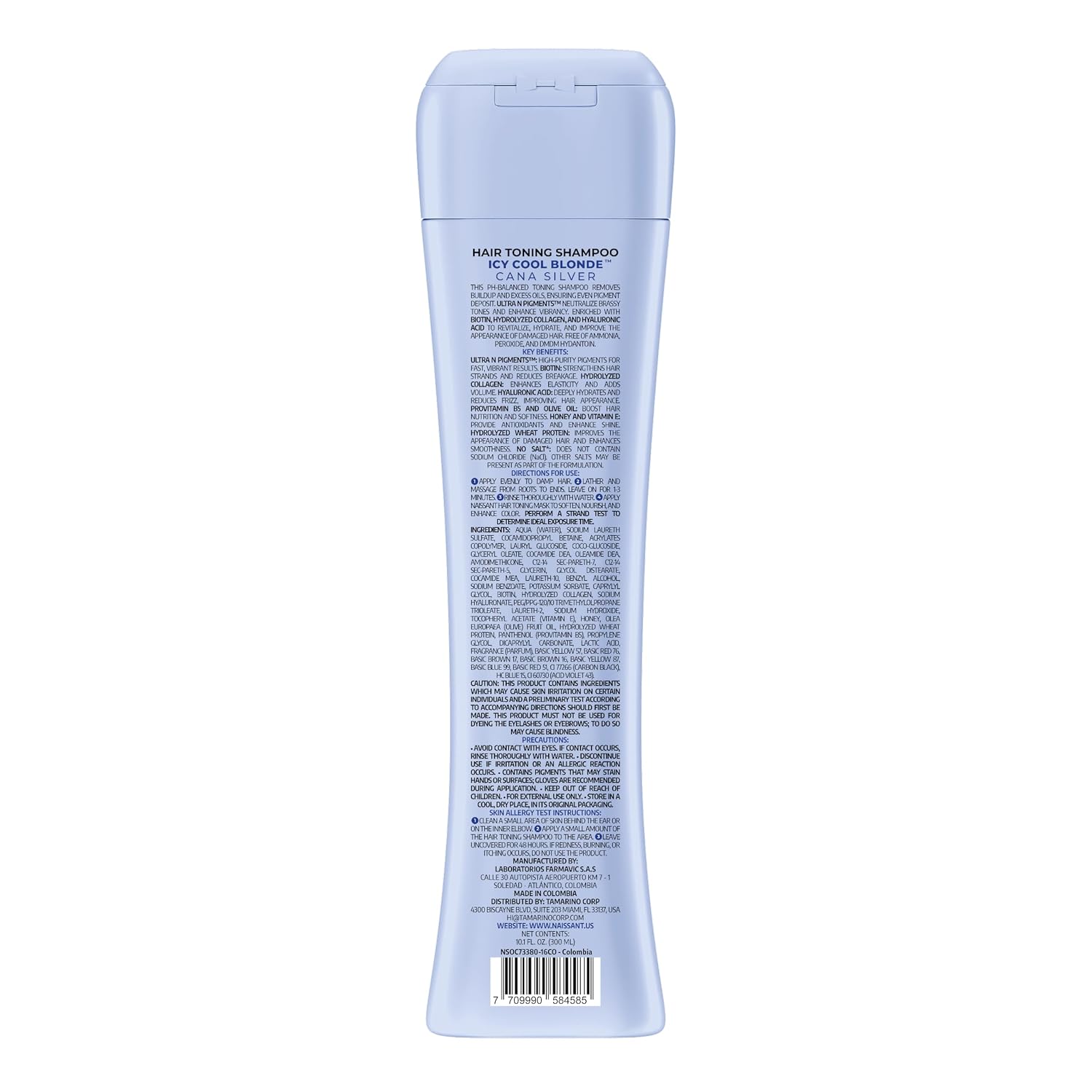 Naissant Silver Ash Blonde Hair Blue Toning Shampoo | Ultra High-Purity Blue Pigments | Neutralizes Orange &Brassy Tones | Hyaluronic Acid, Collagen &Biotin |Paraben, Ammonia &Sulfate Free |10.1 Fl Oz