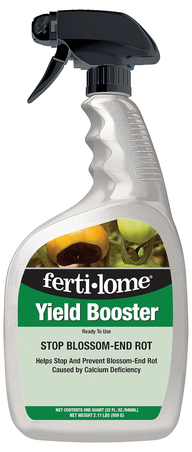 Fertilome (10607) Yield Booster Calcium Blossom End Rot Spray, 16 oz | Calcium foliar spray - Stops blossom end rot & helps set fruit on tomatoes - Vegetable gardeners