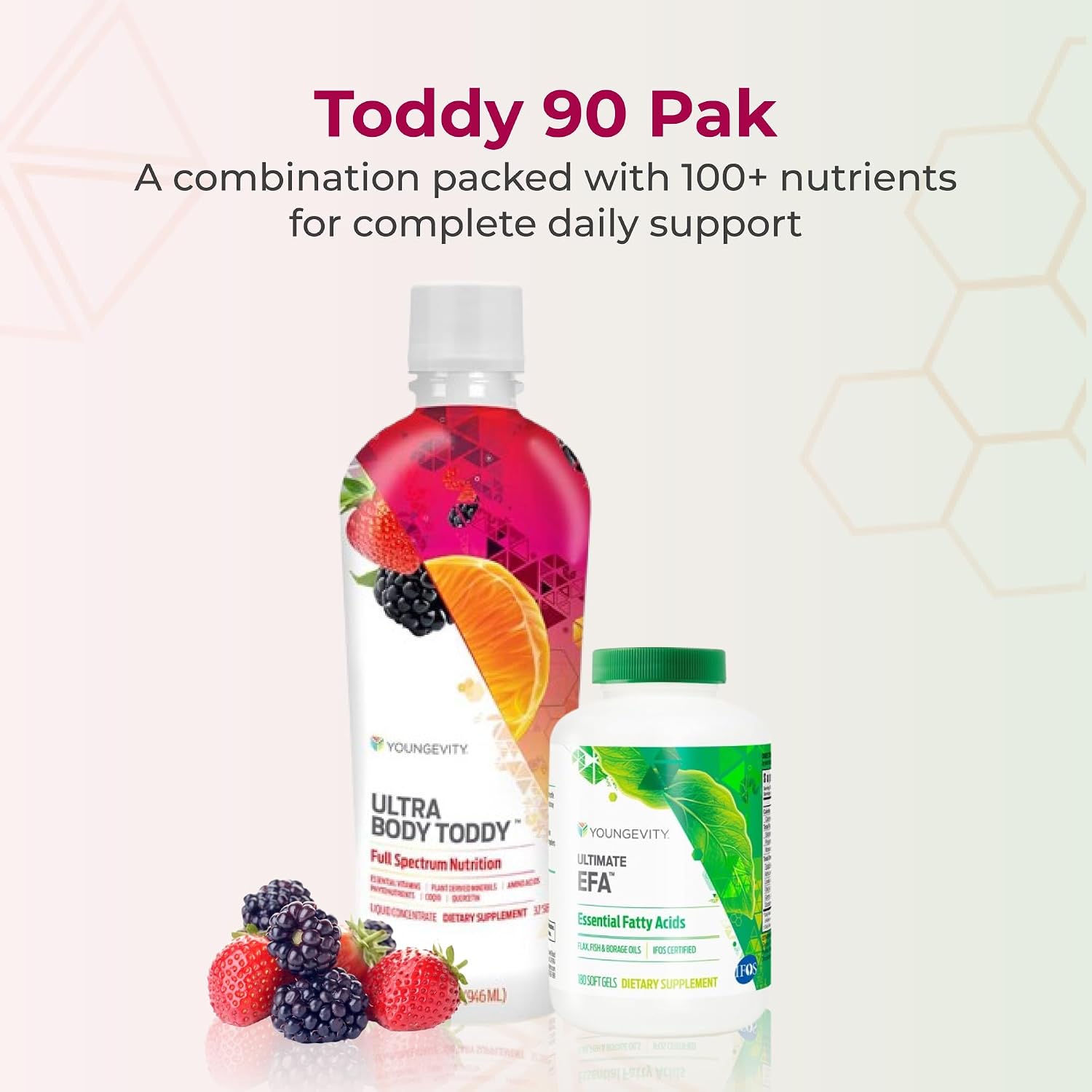 Youngevity Toddy 90 Pak Complete Nutrition with Ultra Body Toddy and EFA | 100+ nutrients, vitamins, minerals, amino acids, phytonutrients