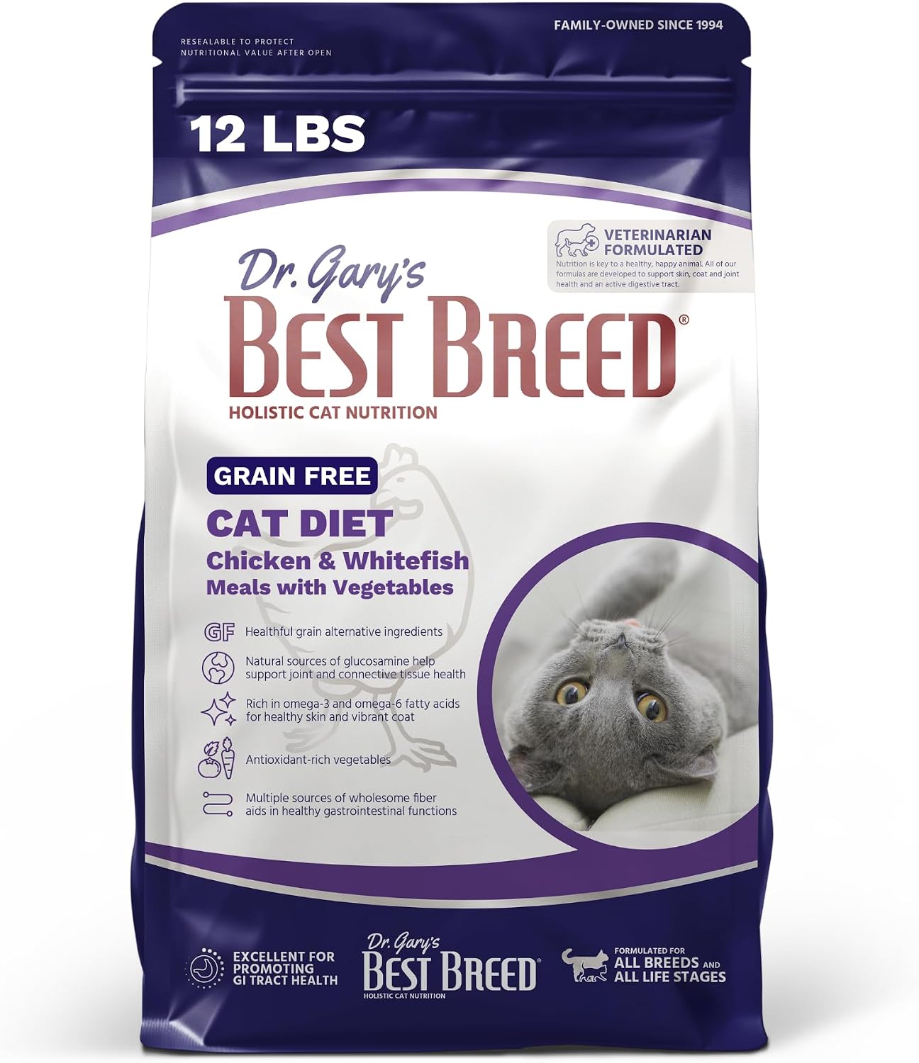 Best Breed Grain Free Cat Diet Made in USA [Natural Dry Cat Food for All Ages] - 4lbs.