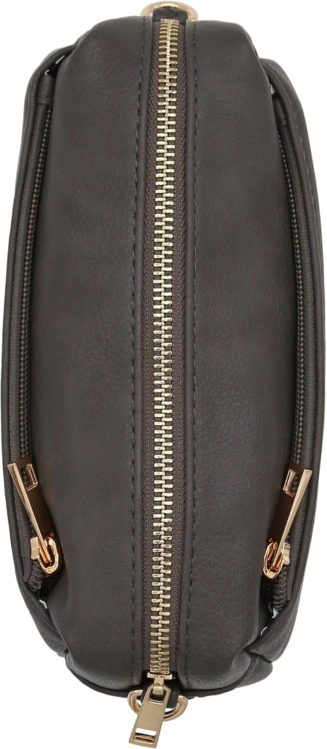 Triple Zip Small Crossbody Bag