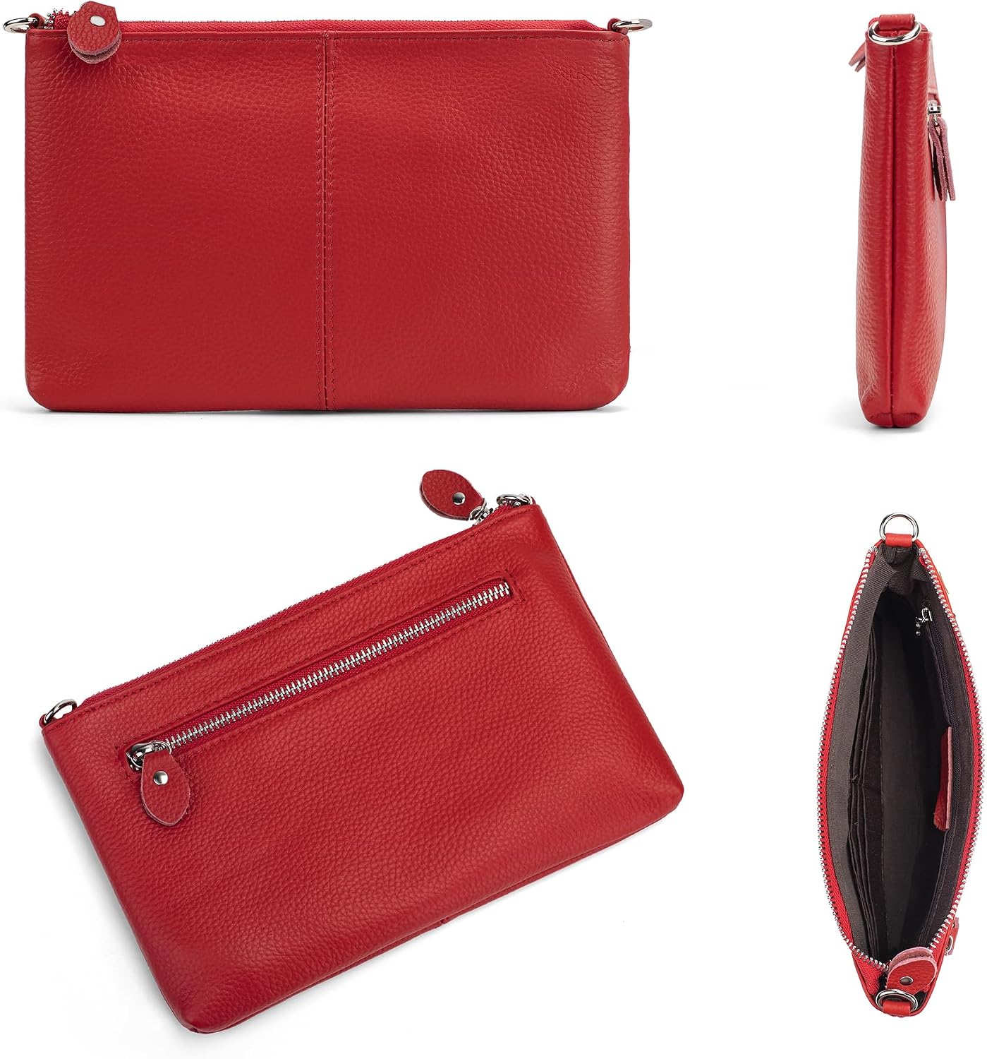 befen Genuine Leather Small Crossbody Bags for Women Wristlet Wallet Purses | Real Leather, RFID Blocking Card Slots, Wristlet Strap, Clutch Purse, Fit iPhone 17 Pro Max, Leather Handbags