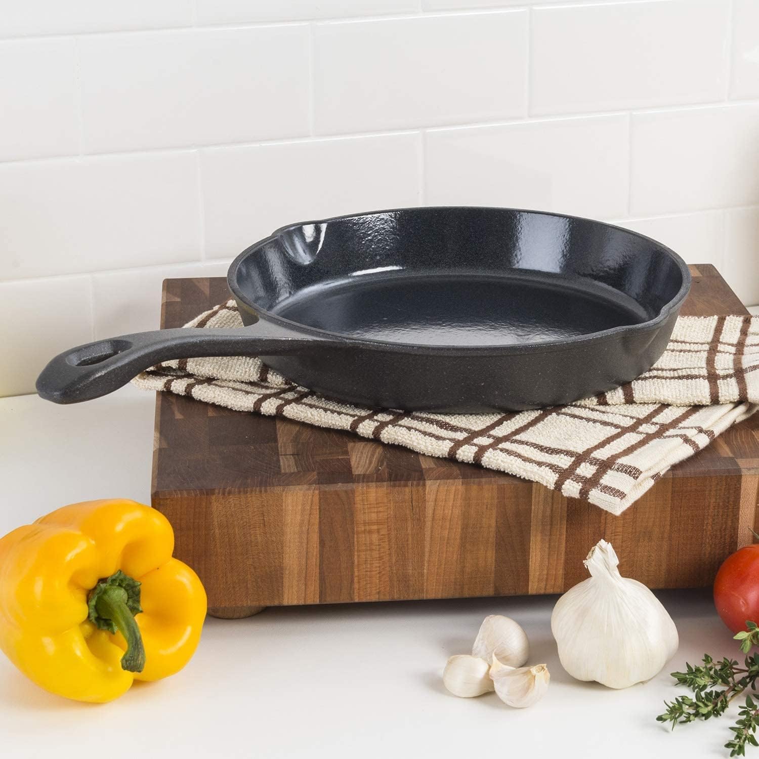 Viking Griddle, 20 Inch Reversible Cast Iron Grill Pan, Pre-Seasoned, Oven Safe, Induction Ready, Black