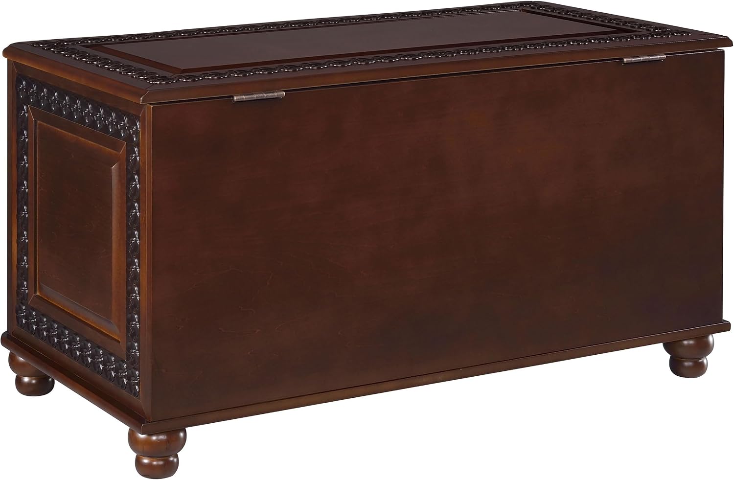 BOWERY HILL 40" x 21" Traditional Wood Cedar Blanket Chest, Flip Open Storage, Fully Lined with Cedar, for Bedroom/Living Room, in Deep Tobacco Finish