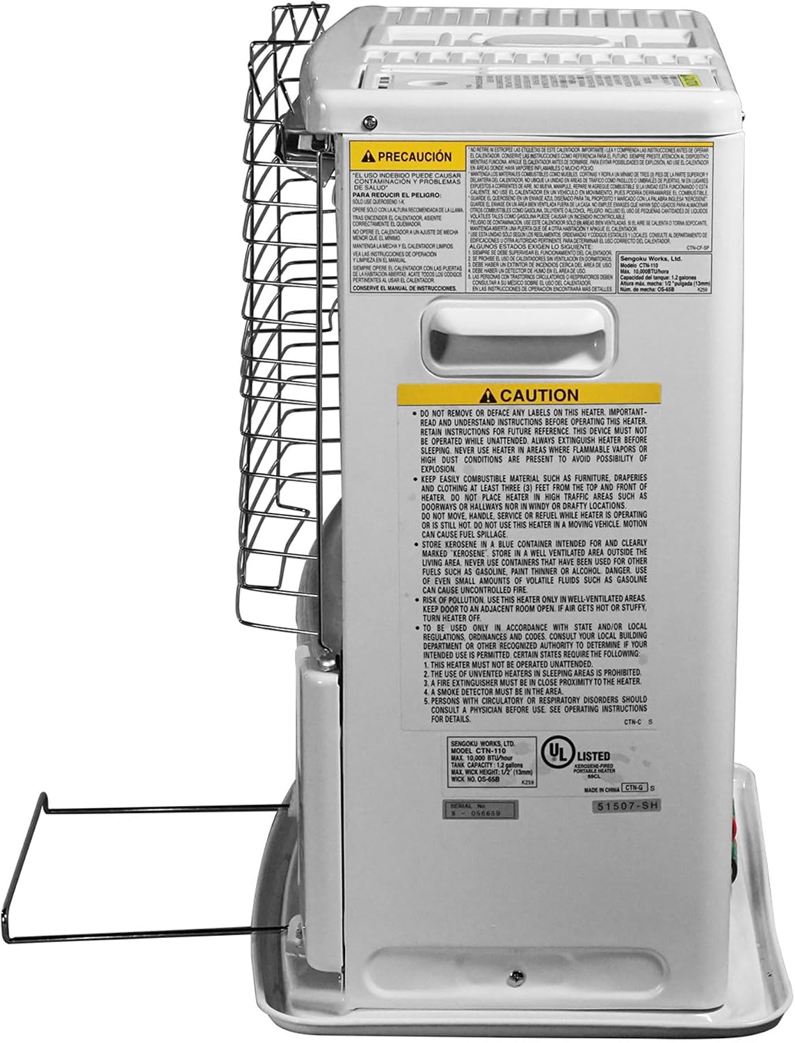Sengoku HeatMate Indoor & Outdoor Portable Kerosene Oil Heater, 10, 000 BTU, White - Cordless Space Heating Machine for Home, Office, Garage, Basement