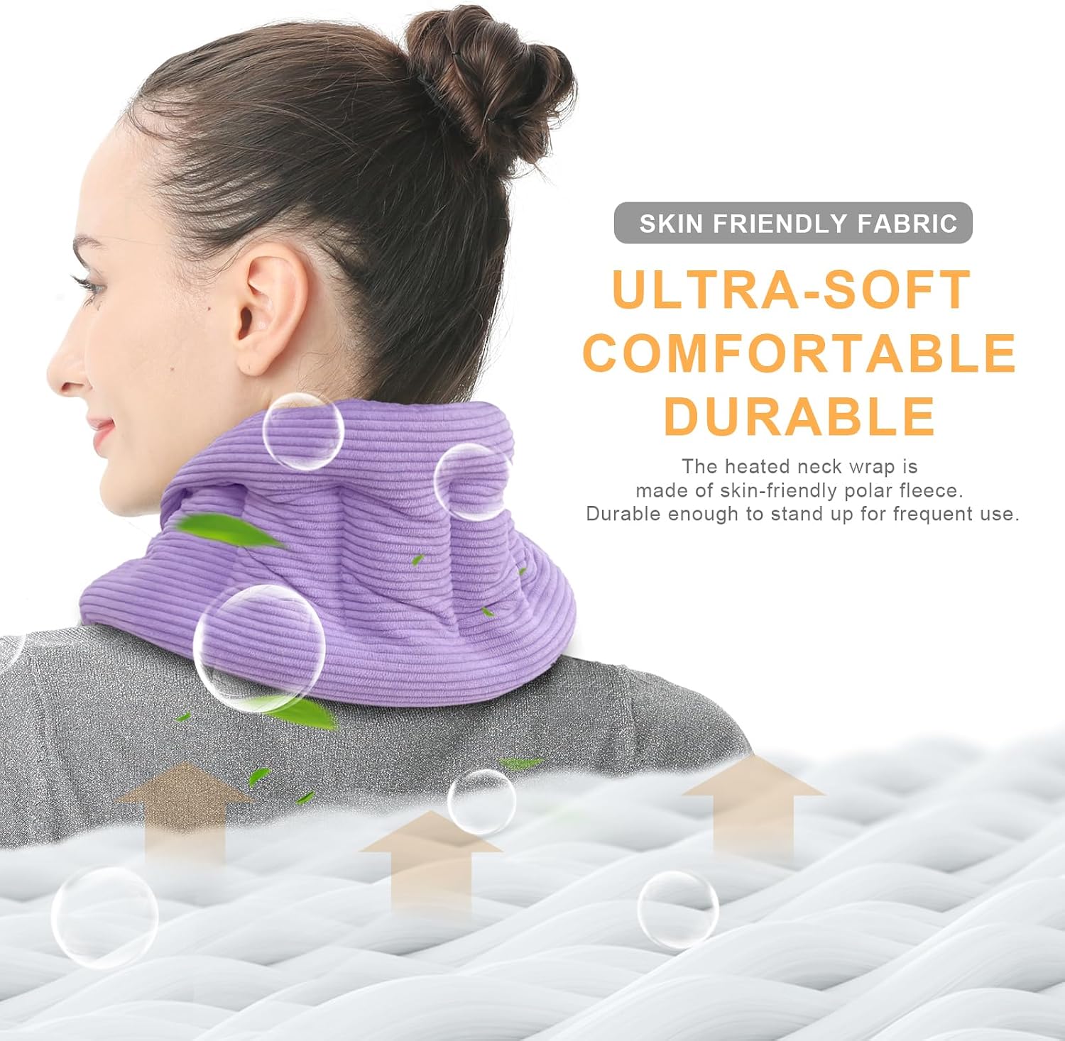 UNCN Long Wide Heating Pad for Neck and Shoulders Back 33x5.9 Microwavable Large Moist Heat Pack Warm Hot Compress Neck Wrap Weighted Bag Massage