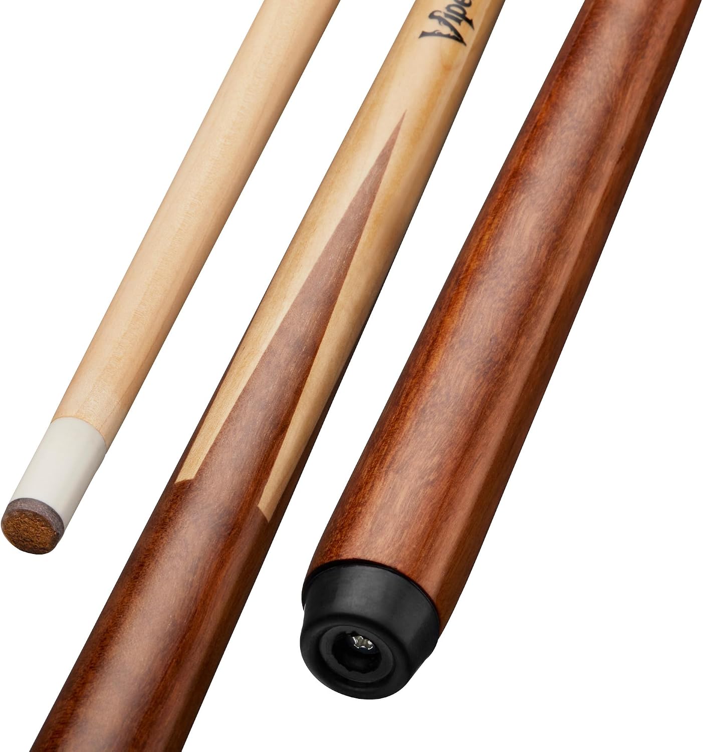 Viper 48-Inch 18-Ounce Commercial House 1 Piece Canadian Maple Billiard Pool Cue with 13mm Le Pro Leather Tip, Brown