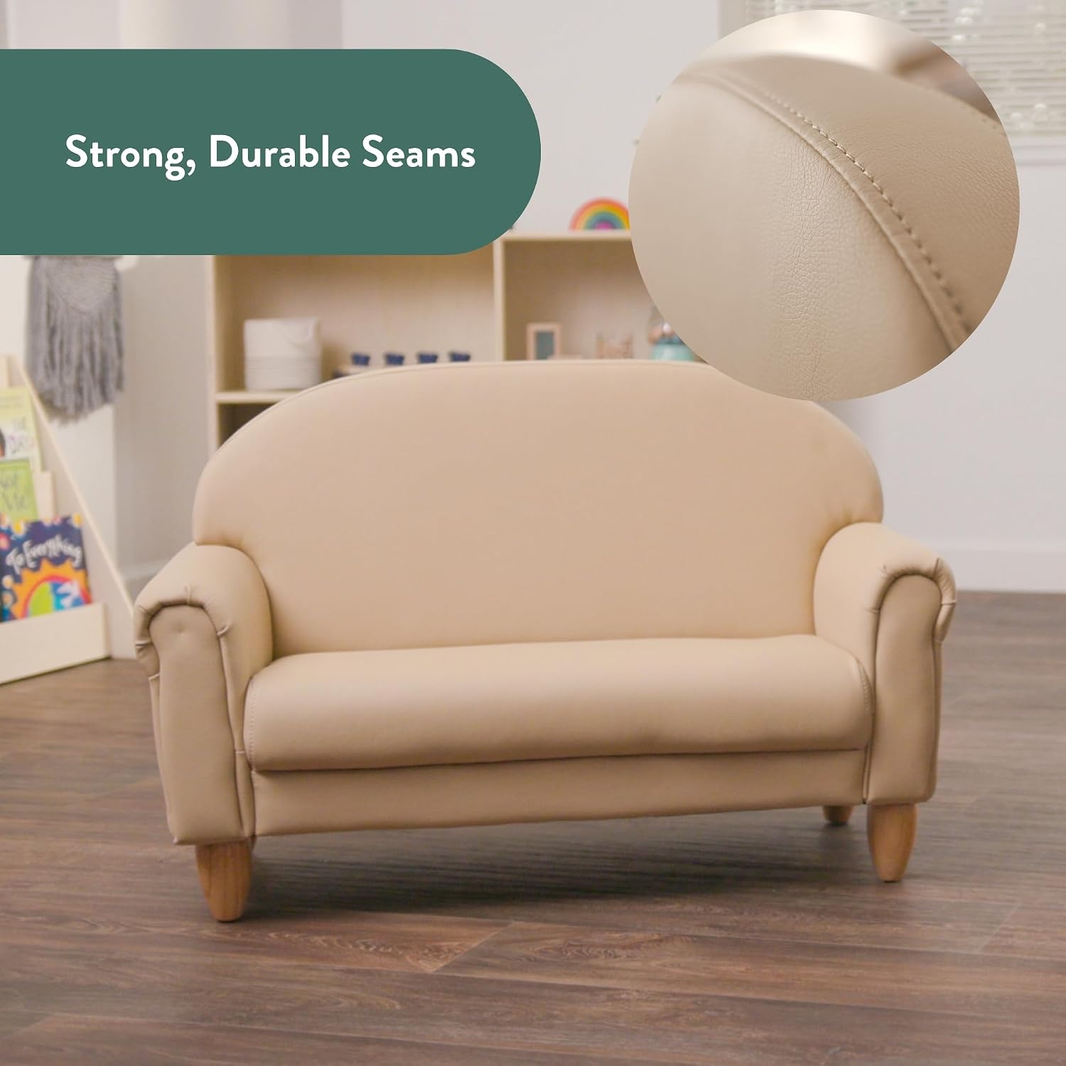 Children's Factory Upholstered Toddler Couch, Sofa, Deep Water