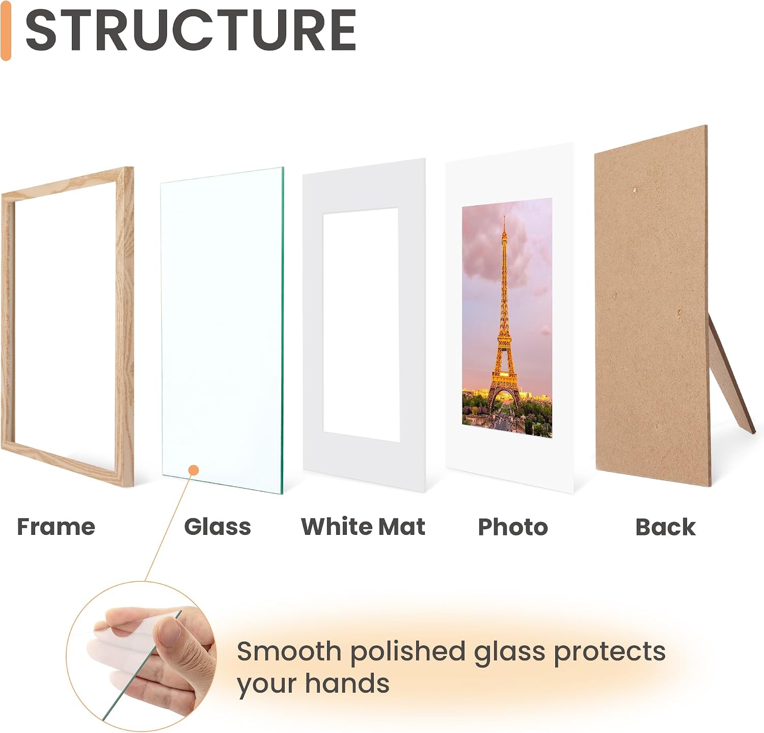 upsimples 12x12 Picture Frame, Gallery Glass Poster Frames Set of 3, Black