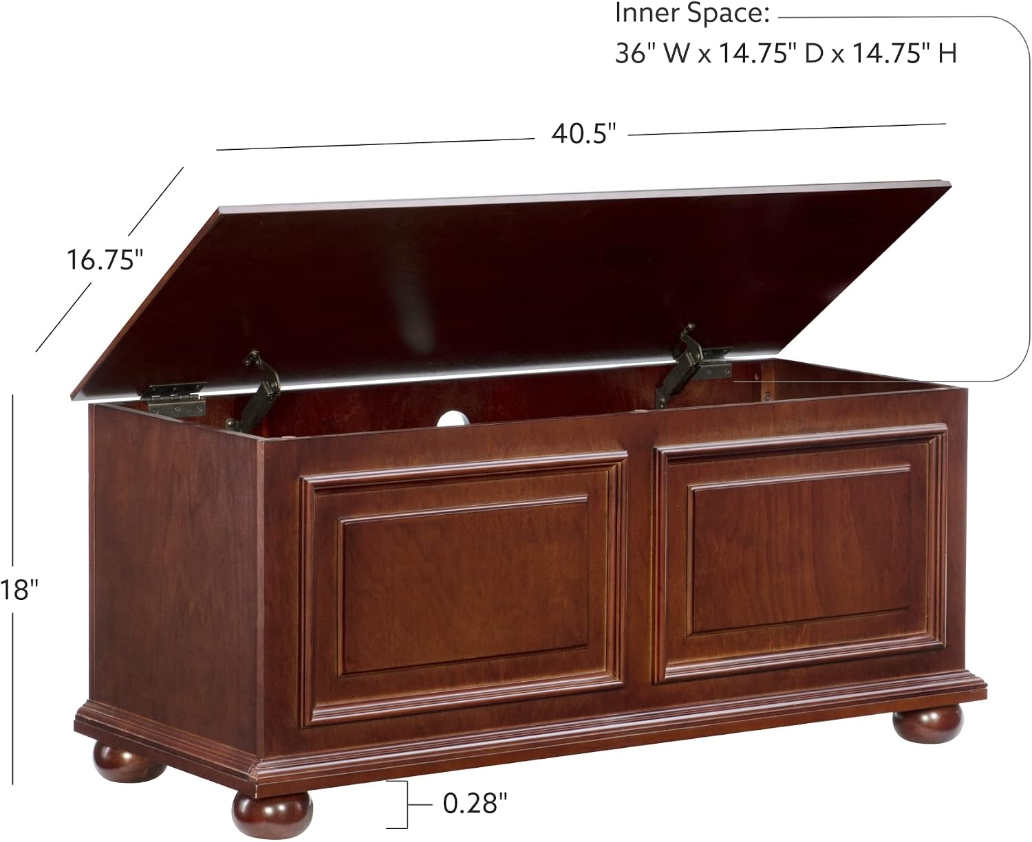 Powell Furniture Chadwick Cedar Chest, Cherry,