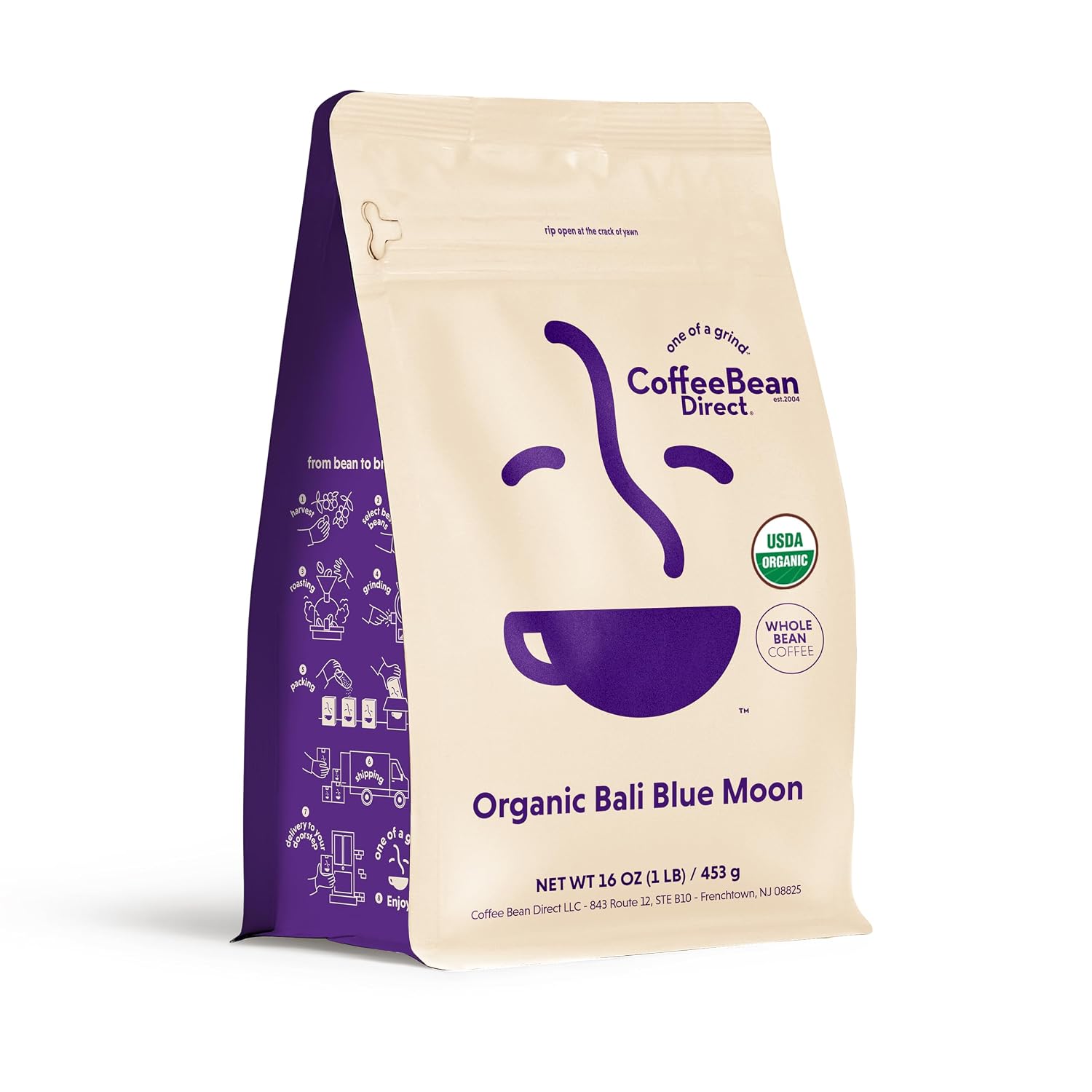Coffee Bean Direct French Roast Papua New Guinea, Whole Bean, 5lb Bag | Dark Roast, Single Origin Arabica Coffee Beans