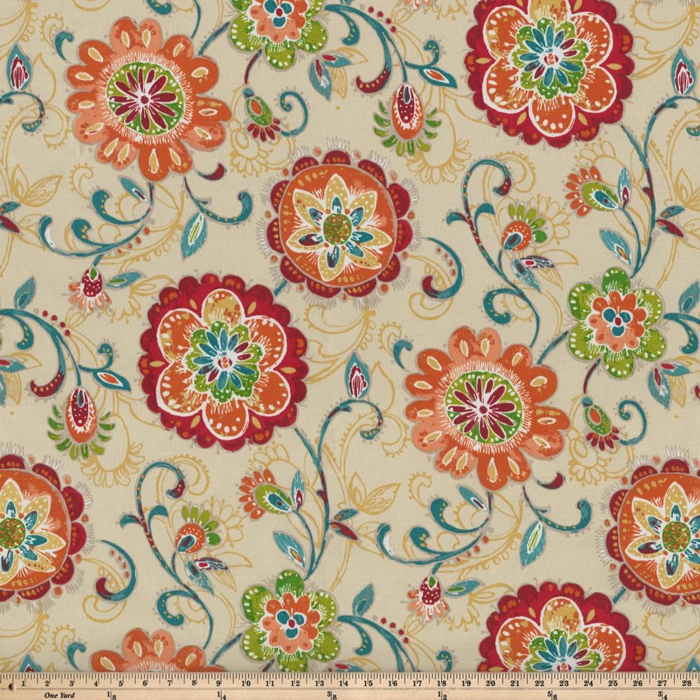 Pillow Perfect Bright Floral Indoor/Outdoor Tufted Wicker Seat Cushion, 2 Count, 19" x 19", Blue/Tan Telfair Peacock