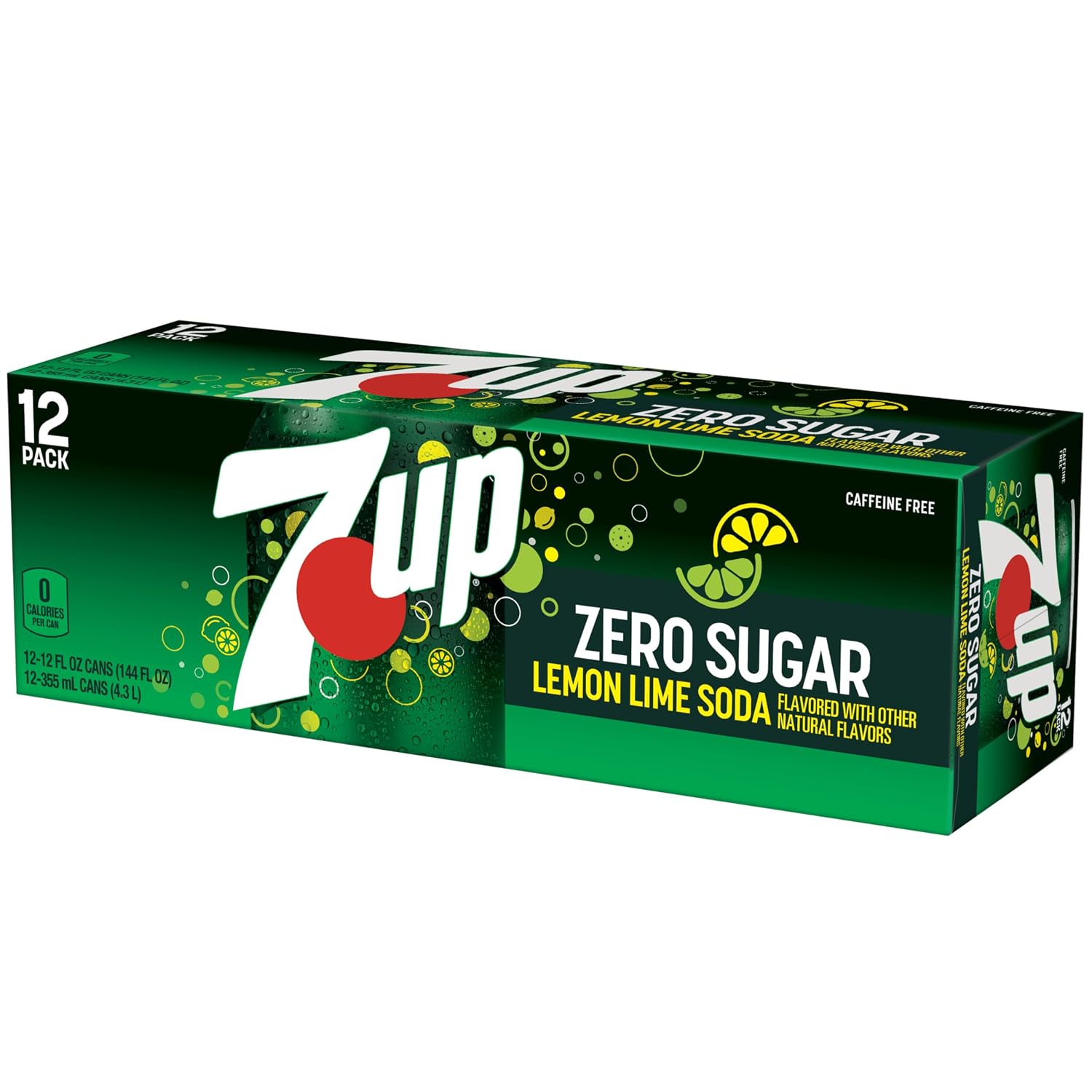 Zero Sugar 7-Up Soda, 12 Oz., Pack of 12