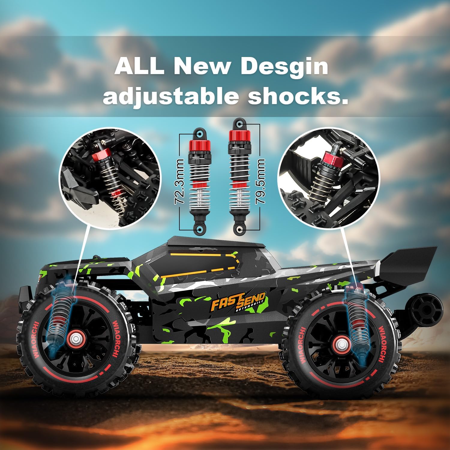 1/14 Brushless RC Cars for Adults Fast 50+ mph, RC Trucks 4x4 Offroad Waterproof, Electric Powered High Speed Remote Control Car