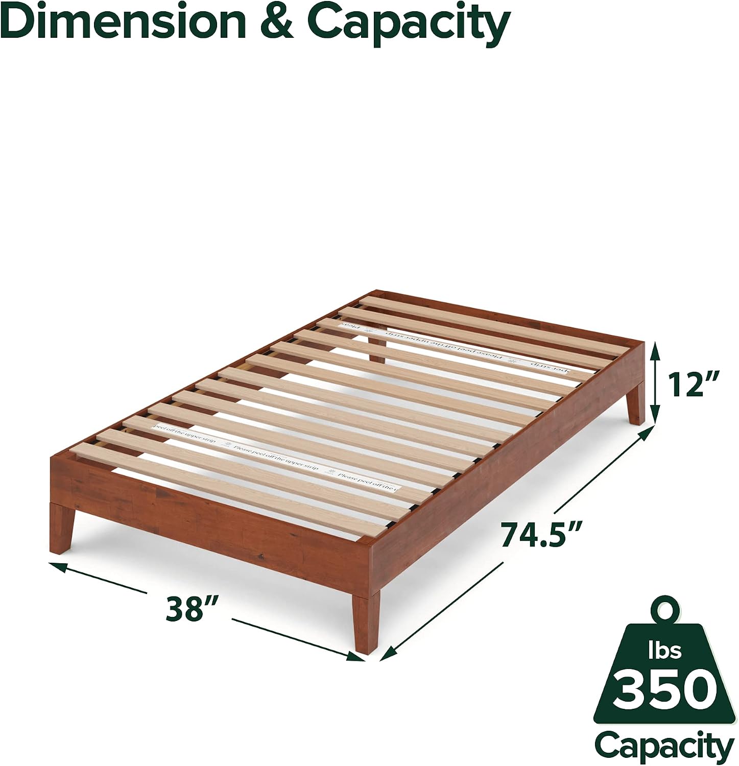 ZINUS Vivek Deluxe Wood Platform Bed Frame with Headboard, Wood Slat Support, No Box Spring Needed, Easy Assembly, Queen | Slatted Headboard, Wood Slat Support, No Box Spring Needed, Contemporary Design, Easy Assembly