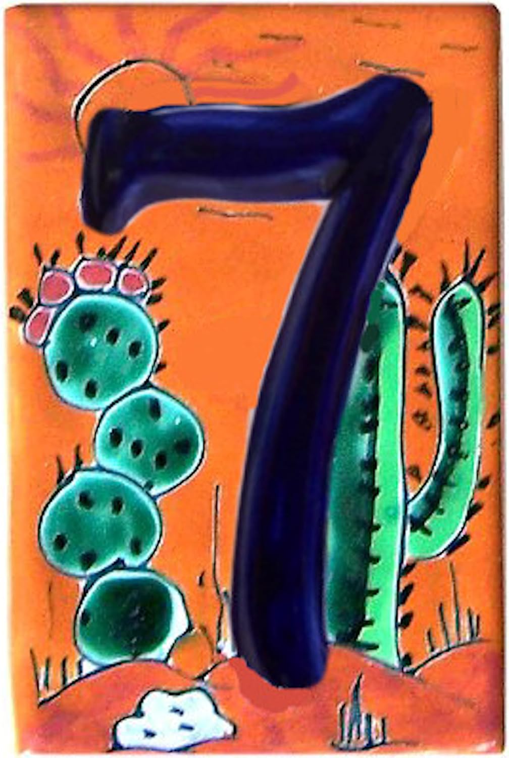 Desert Talavera Ceramic House Number Seven