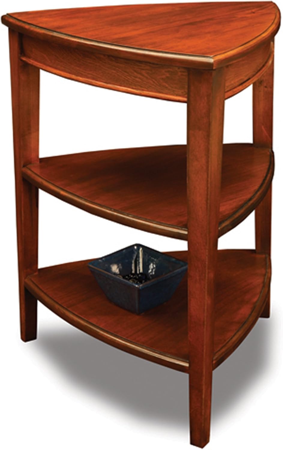 Leick Home Shield Wedge End Table, 21", Glazed Auburn