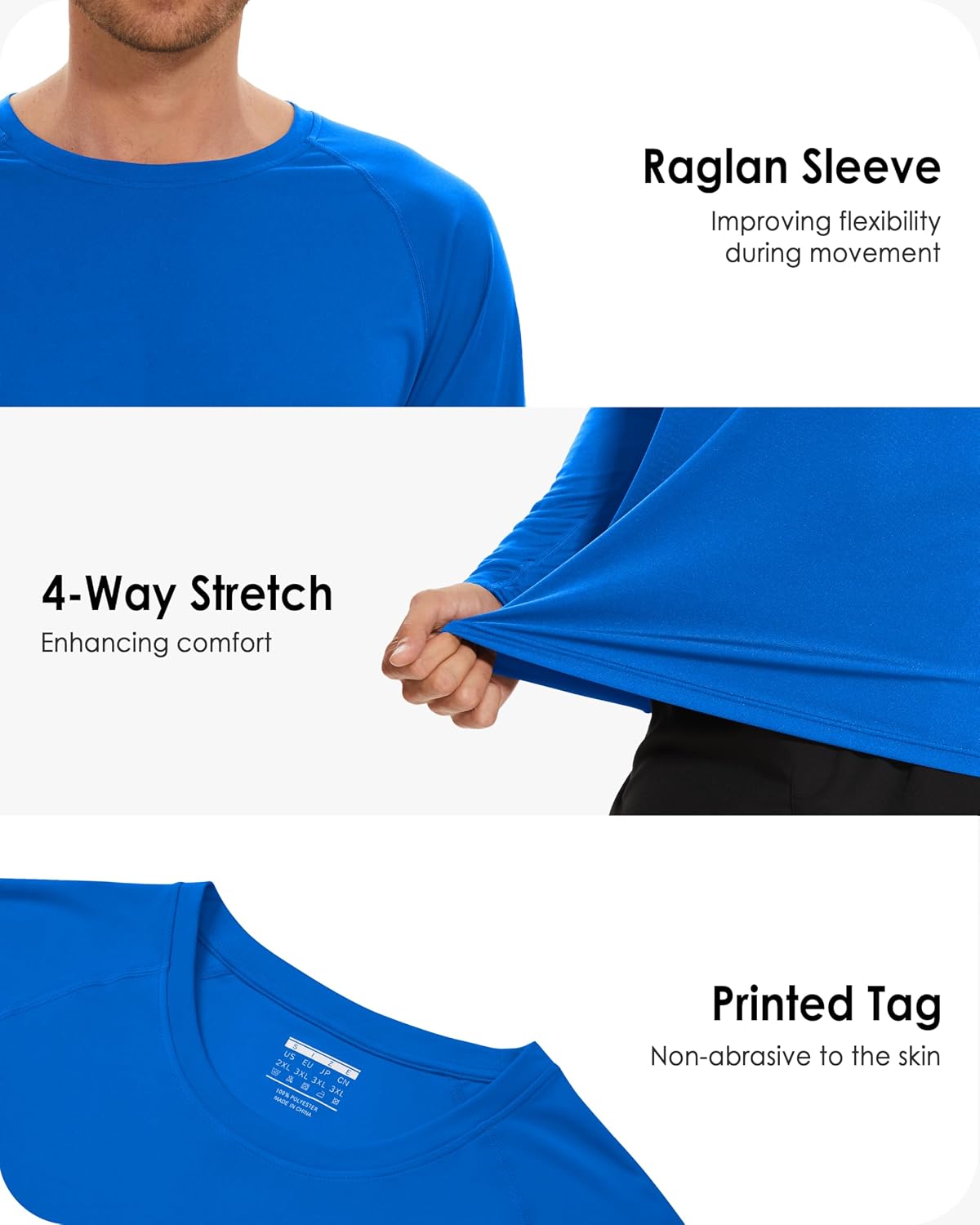 Boladeci Men's UPF 50+ Sun Protection UV SPF Shirts Long Sleeve Lightweight Quick Dry Swim T-Shirts Rash Guard