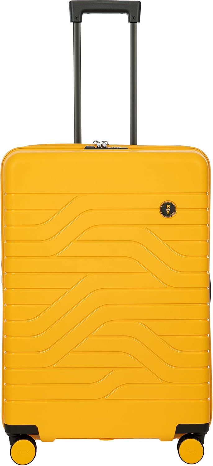 Bric's B|Y Ulisse Checked Luggage with Spinner Wheels – Expandable Lightweighted Hard Shell Suitcase, TSA Combination Lock - Removeable Wash Bag Included - 30 Inch, Mango
