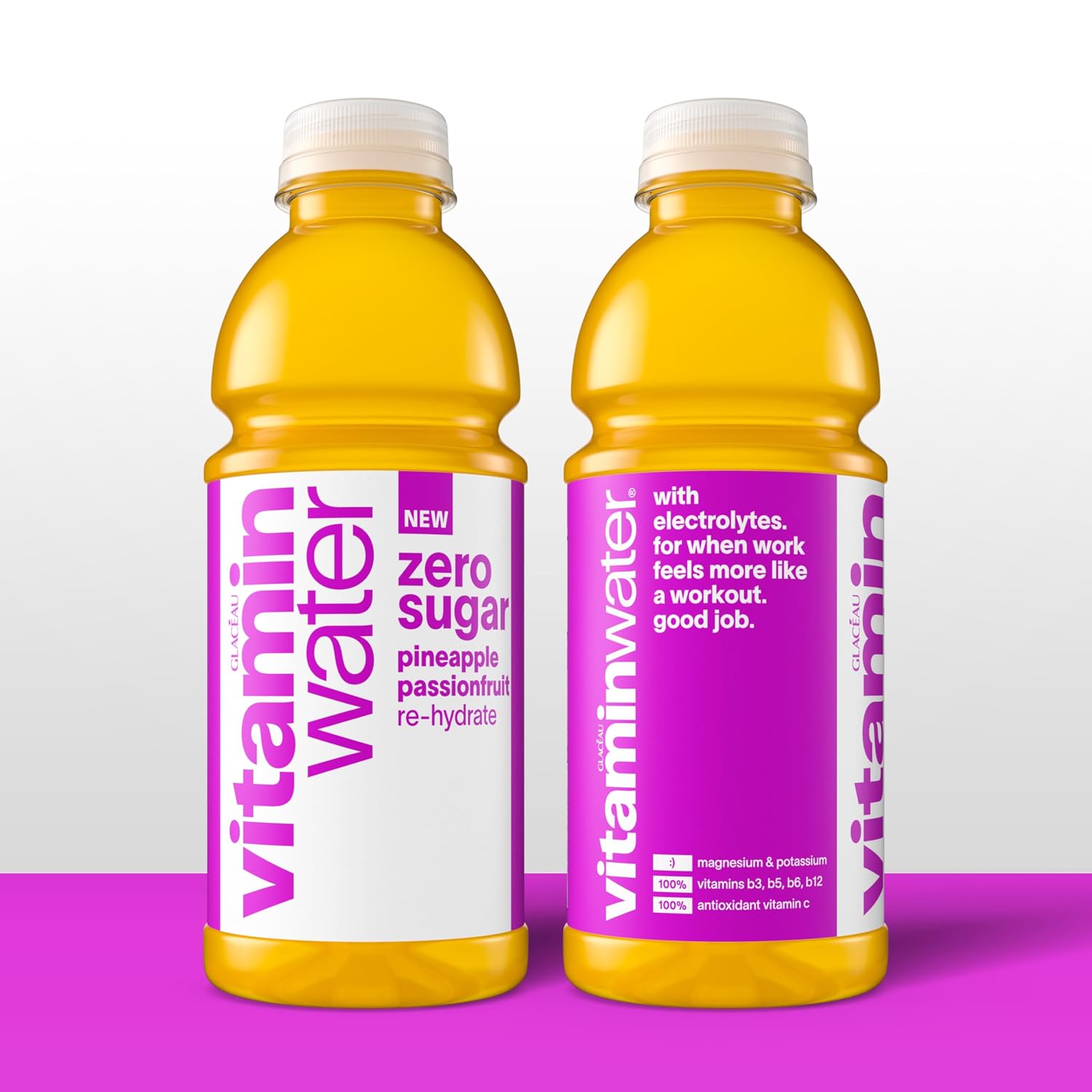 vitaminwater Squeezed Lemonade Zero Sugar, Flavored Water Beverage Bottles, 20 fl oz, 12 Pack