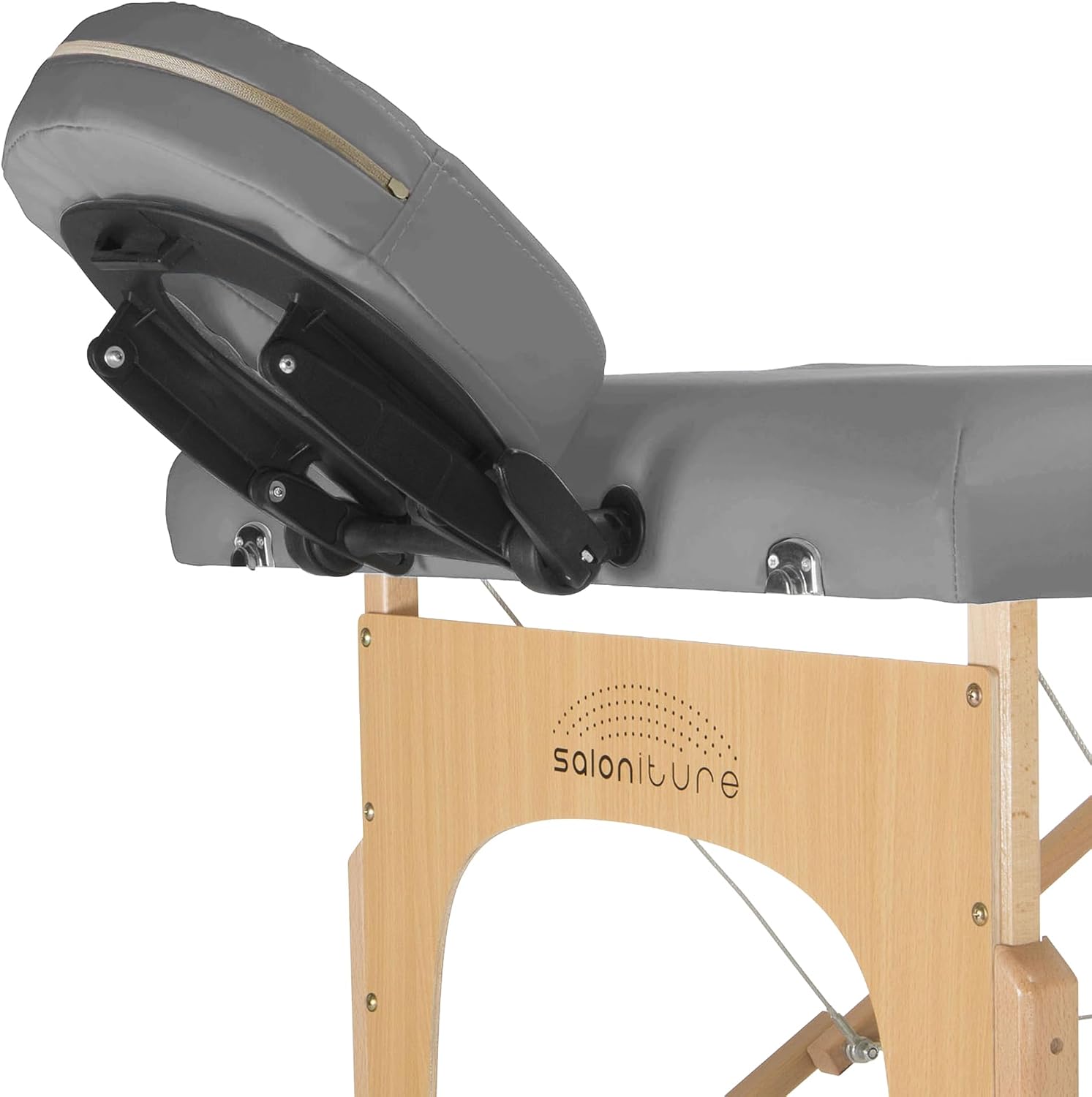 Saloniture Professional Portable Massage Table with Backrest - Black