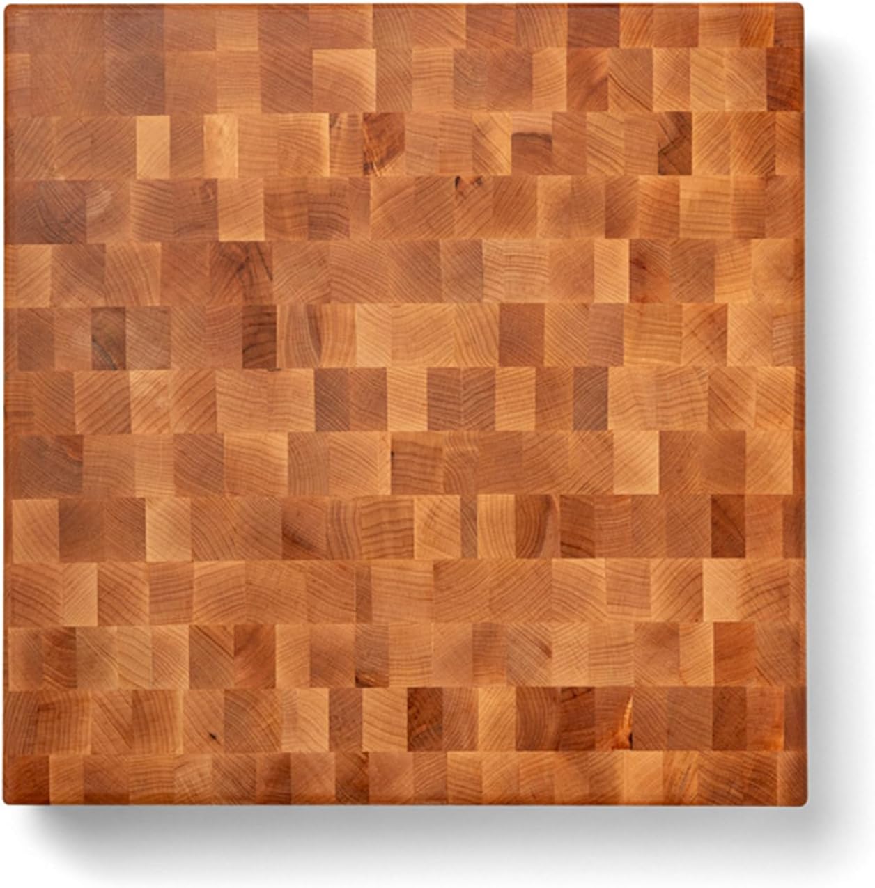 John Boos CCB Series Square Wooden Maple Cutting Board 12”x12” – 3” Thick, 13-lb Reversible Butcher Block with End-Grain & Finger Grips – Made in the USA