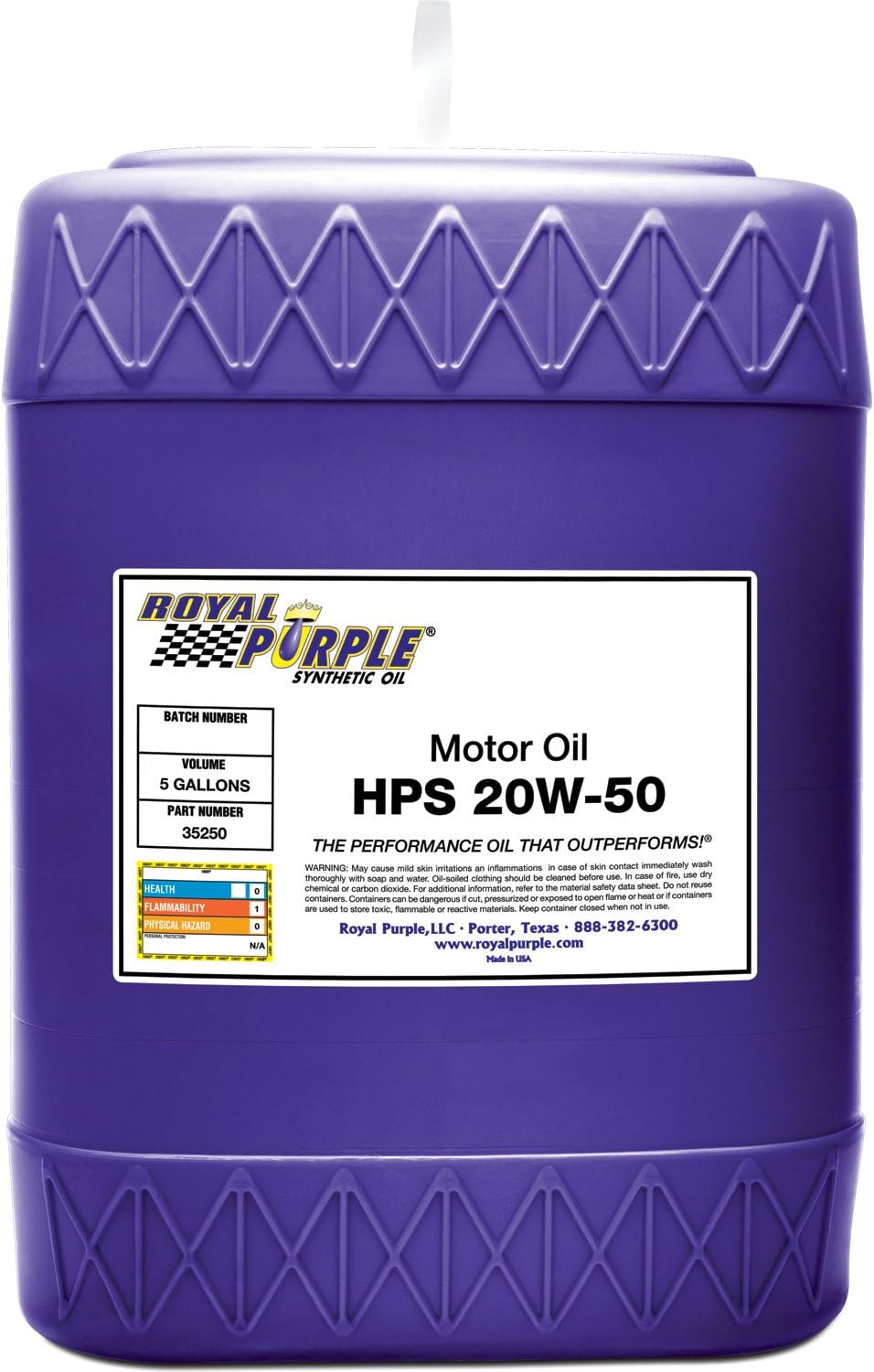 Royal Purple (36250-6PK HPS 20W-50 Synthetic Motor Oil with Synerlec Additive Technology - 1 Quart, (Case of 6)