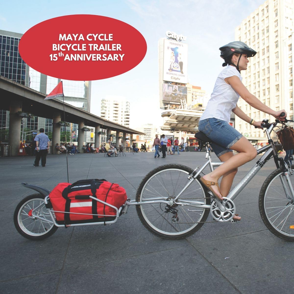 One-Wheel Bicycle Cargo Trailer with Kickstand – Converts to Wheelbarrow, Includes Bag, Fits 18" to 700c Bikes