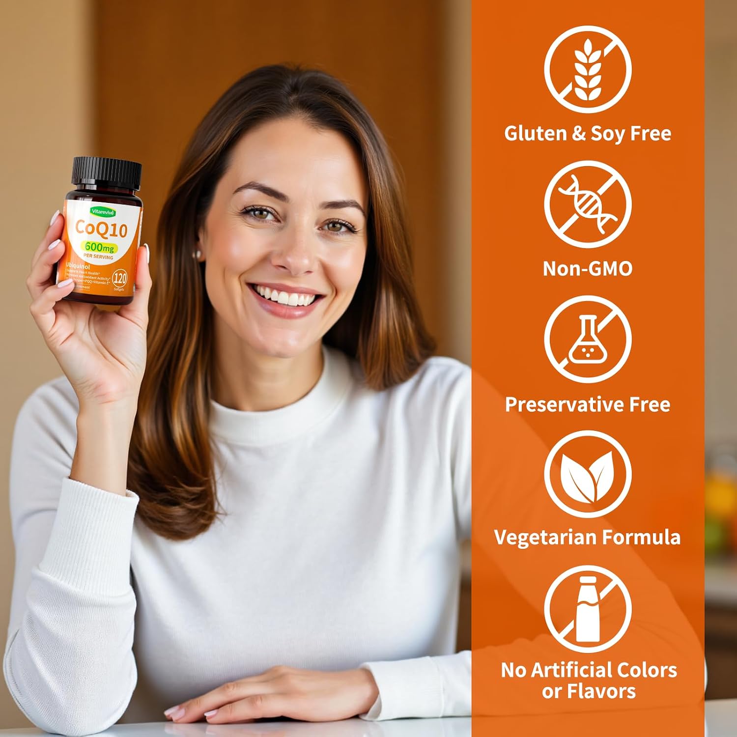 CoQ10 600mg Softgels Ubiquinol CoQ10 Supplement with PQQ & Vitamin E