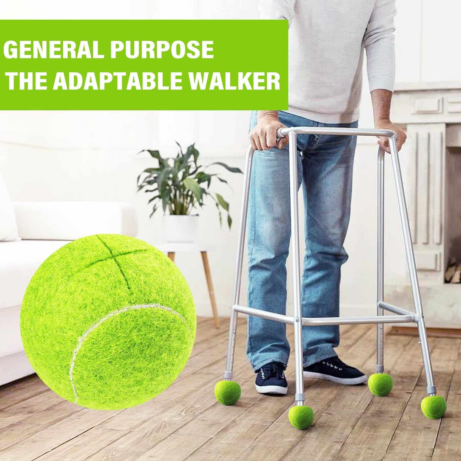 URBEST Walker Tennis Balls 4pcs Precut Heavy Duty Tennis Balls for Walkers