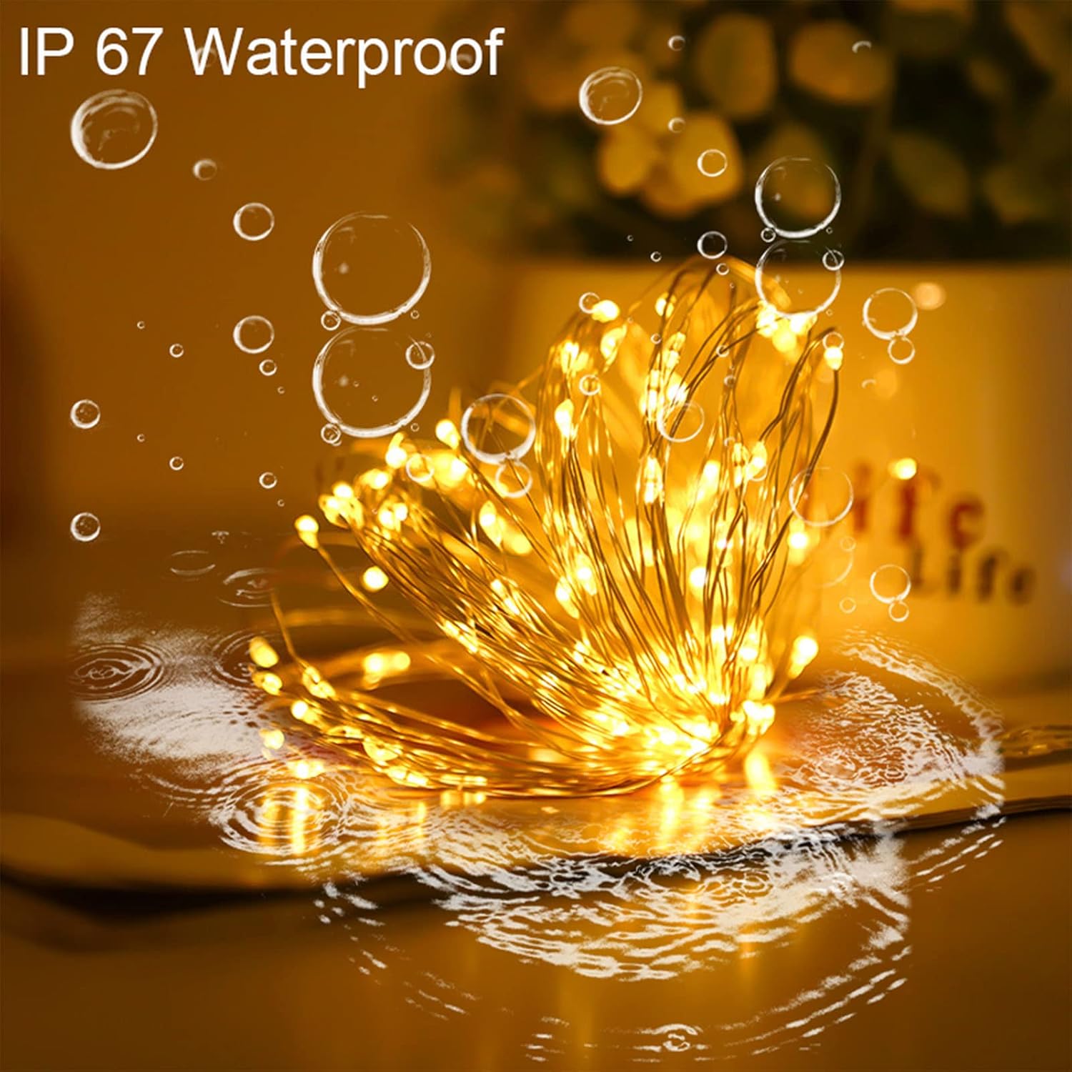 Solar Fairy String Lights, Cool White, 100Led, Outdoor Waterproof