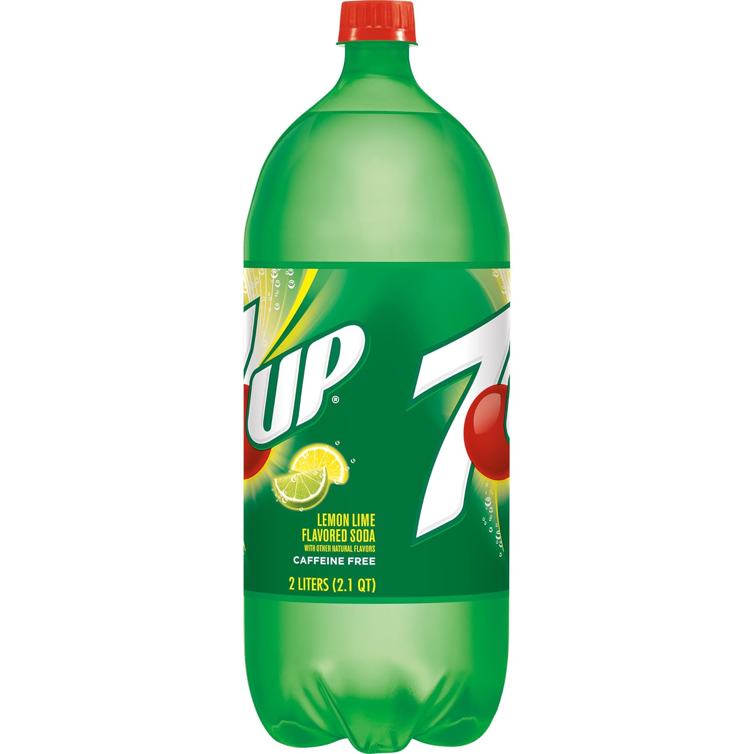 7UP Lemon Lime Soda, Naturally Flavored and Caffeine Free, 2 Liter Bottle