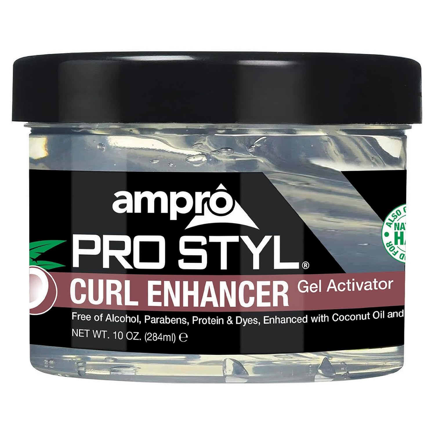 AmPro Pro Styl Curl Enhancer - Gel Activator with Coconut Oil to Moisturize and Define Coils and Waves - Helps Protect and Hydrate Hair Shaft