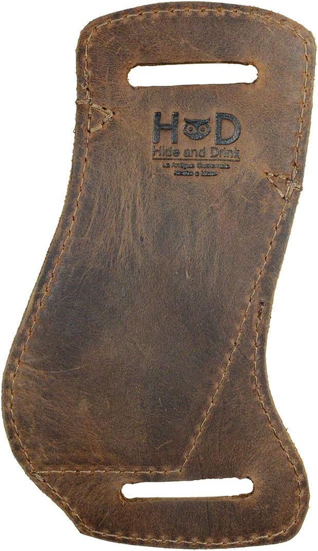 Hide & Drink, Horizontal Holster Compatible with Swiss Champ Victorinox Army Knife, Tool Case for Belt, Full Grain Leather, Handmade, Bourbon Brown