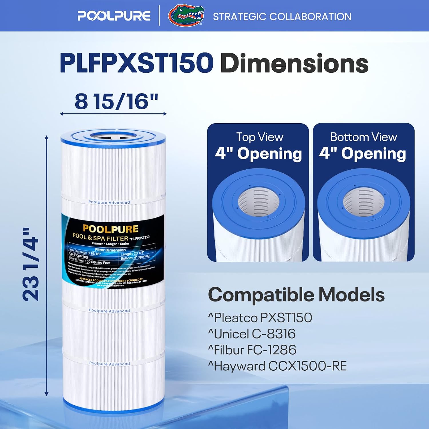 POOLPURE PXST100 Pool Filter Replaces Hayward X-Stream CC1000 1PACK