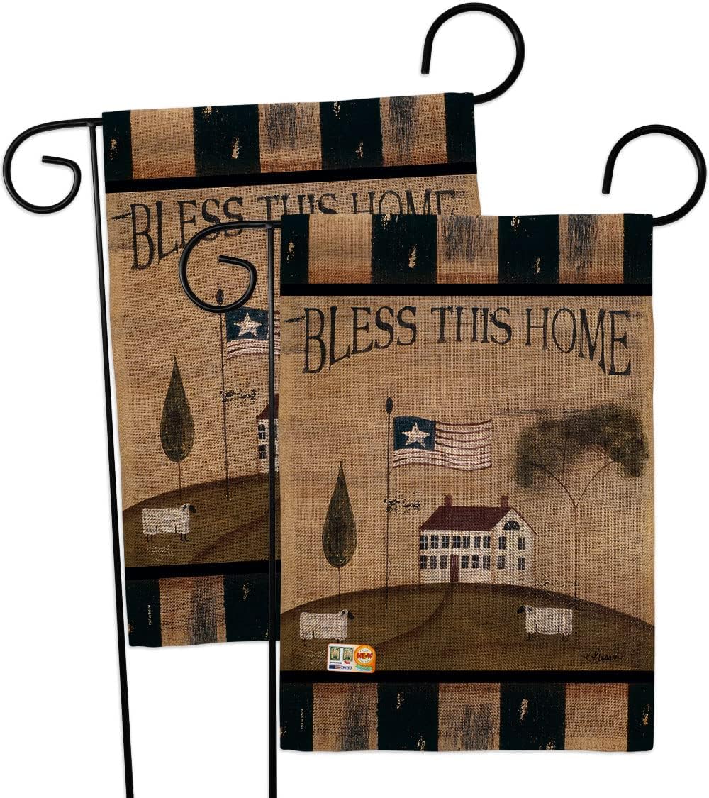 Welcome Bless This Home Burlap Garden Flags Pack Country Living Primitive Farm Western Barn American Rustic Cowboy Rural Ranch USA Vintage Applique
