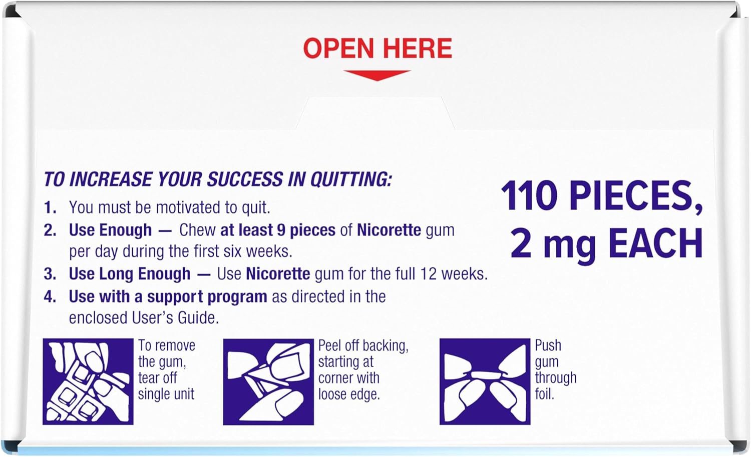 Nicorette Nicotine Gum Stop Smoking Aid, 2 mg, Original Flavor - 200 Count | Reduces Nicotine Cravings and Withdrawal Symptoms, Intense Craving Relief, Portable Smoking Cessation Gum