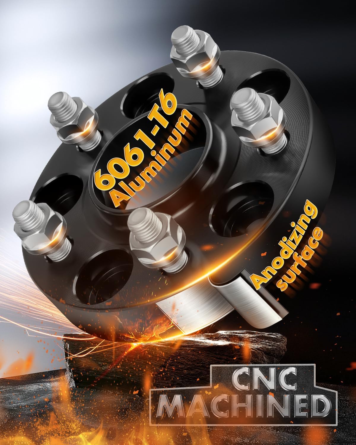 dynofit 5x114.3 Wheel Spacers 1 Inch for Nissan 350Z/370Z & Infiniti G35/G37/FX35, Hubcentric 66.1mm Bore, M12x1.25 Studs
