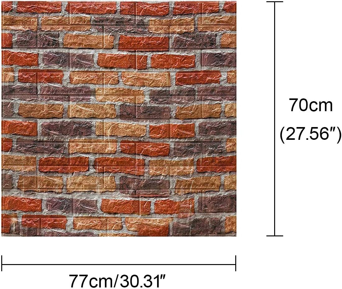 3D Self Adhesive Foam Wall Panels, 10 Tiles Cover 57 sq feet, Peel and Stick Brick Wallpaper for Living Room Bedroom Wall Decoration