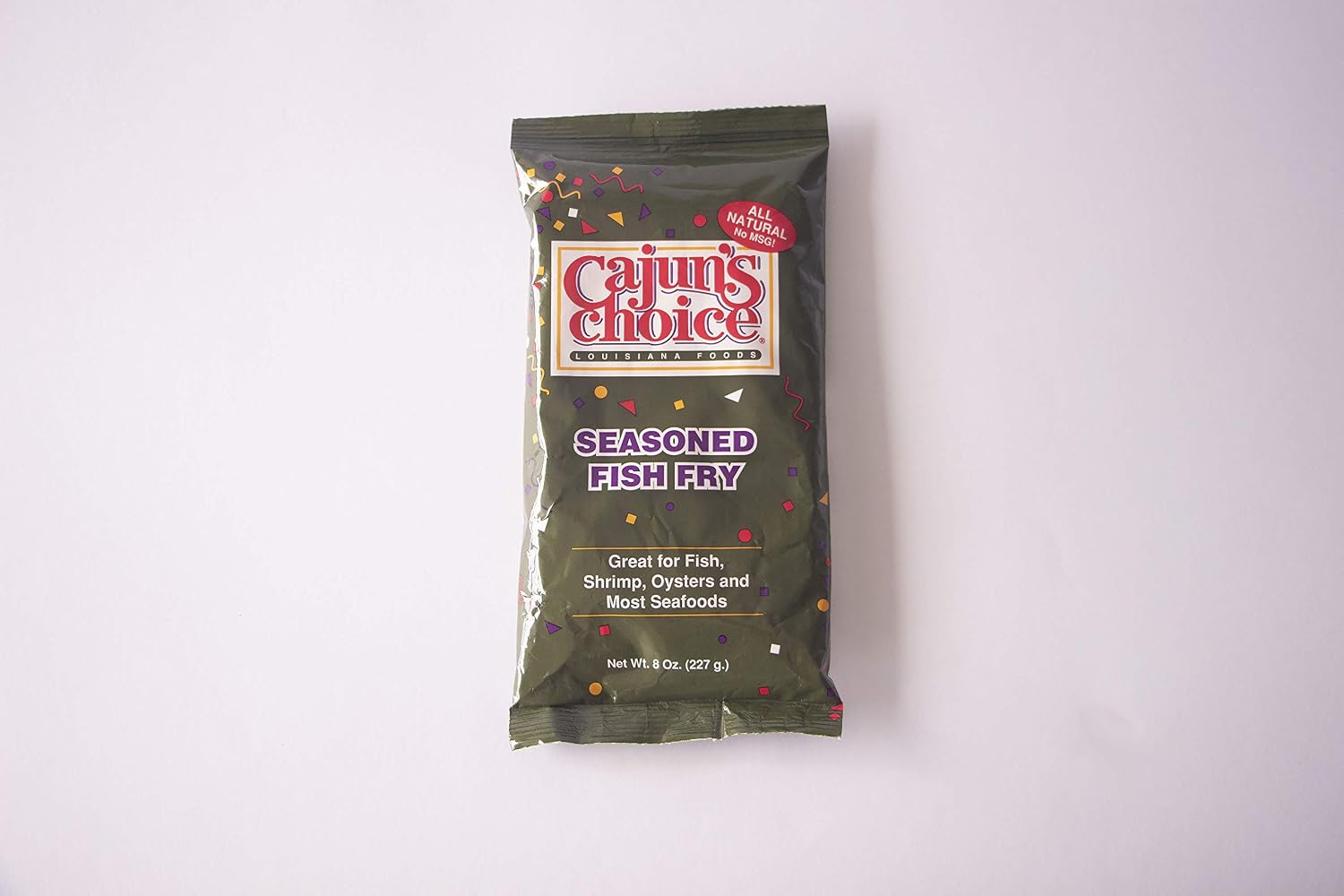 Cajun's Choice Seasoned Fish Fry Mix, 8 oz | No-MSG seasoned cornmeal and flour breading fries crisp on fish, shrimp, oysters, crawfish or chicken.