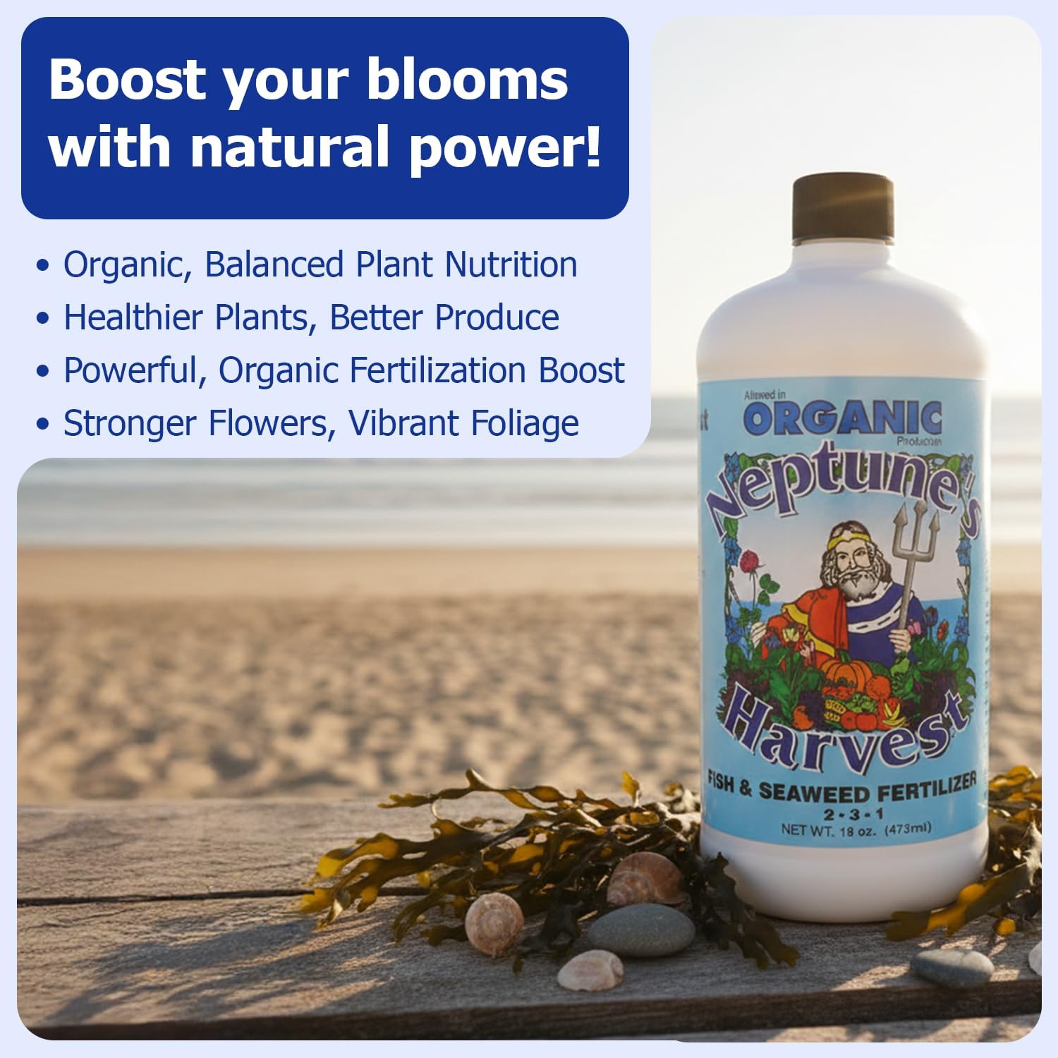 Neptune's Harvest Fish & Seaweed Liquid Fertilizer (2-3-1) - 1 Gallon Bottle - Plant Food for Garden - Indoor & Outdoor Organic Plant Fertilizer for Vegetables, Flowers, Fruit, and Lawns