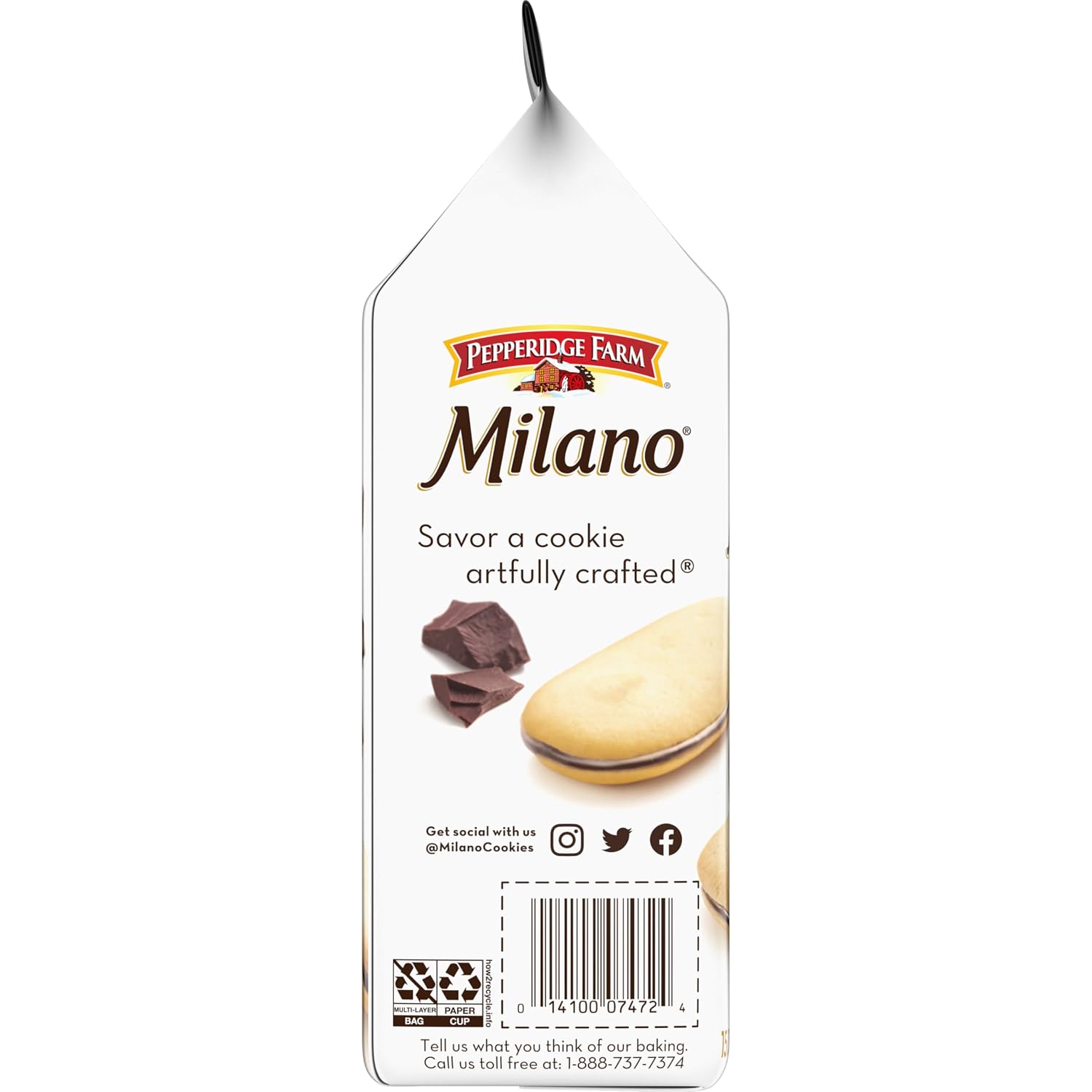 Pepperidge Farm Milano Milk Chocolate Cookies, 6 OZ Bag (15 Cookies)