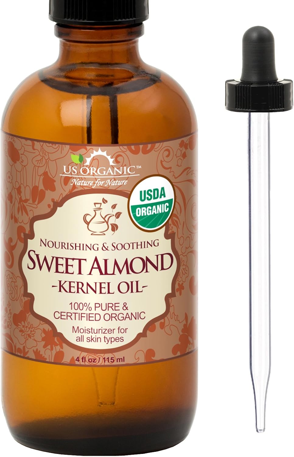 US Organic Moroccan Argan Oil, USDA Certified Organic,100% Pure & Natural, Cold Pressed Virgin, Unrefined, 2 Oz in Amber Glass Bottle, for Hair treatment, Skin, Nail, Cuticle, Sourced from Morocco.